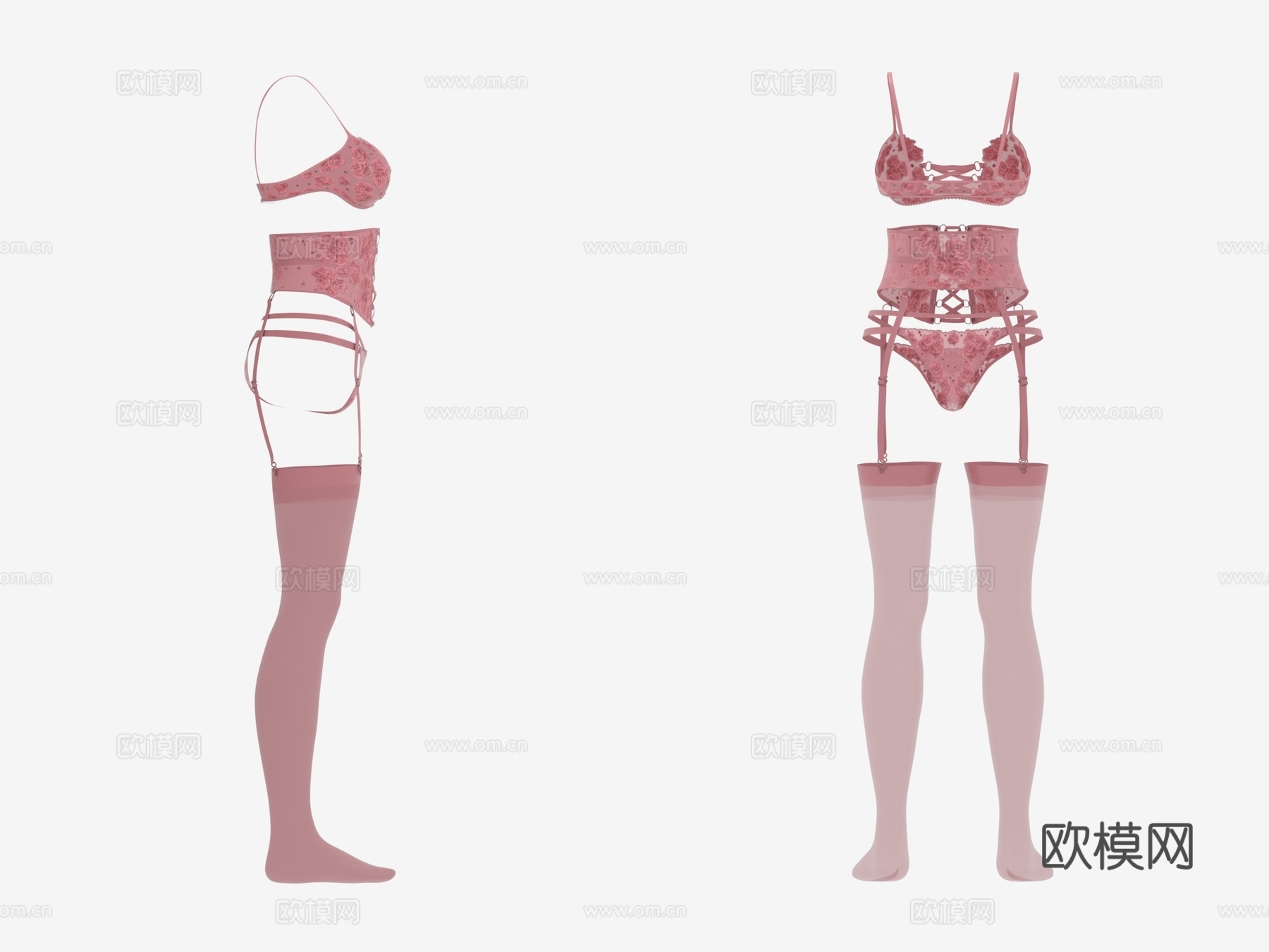 刺绣内衣 性感内衣 内裤 文胸 胸罩 女性服装 女装3d模型