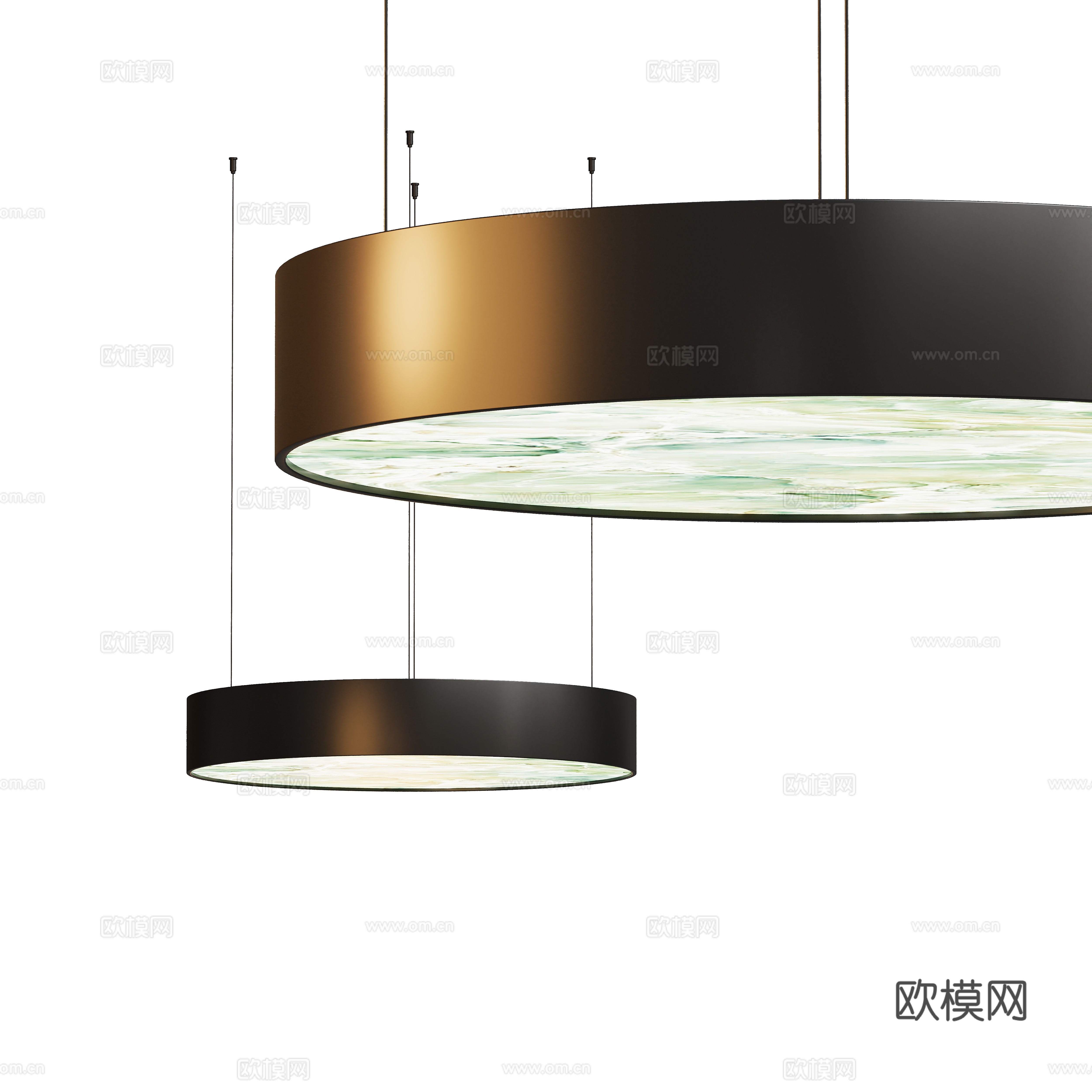现代金属圆盘吊灯3d模型