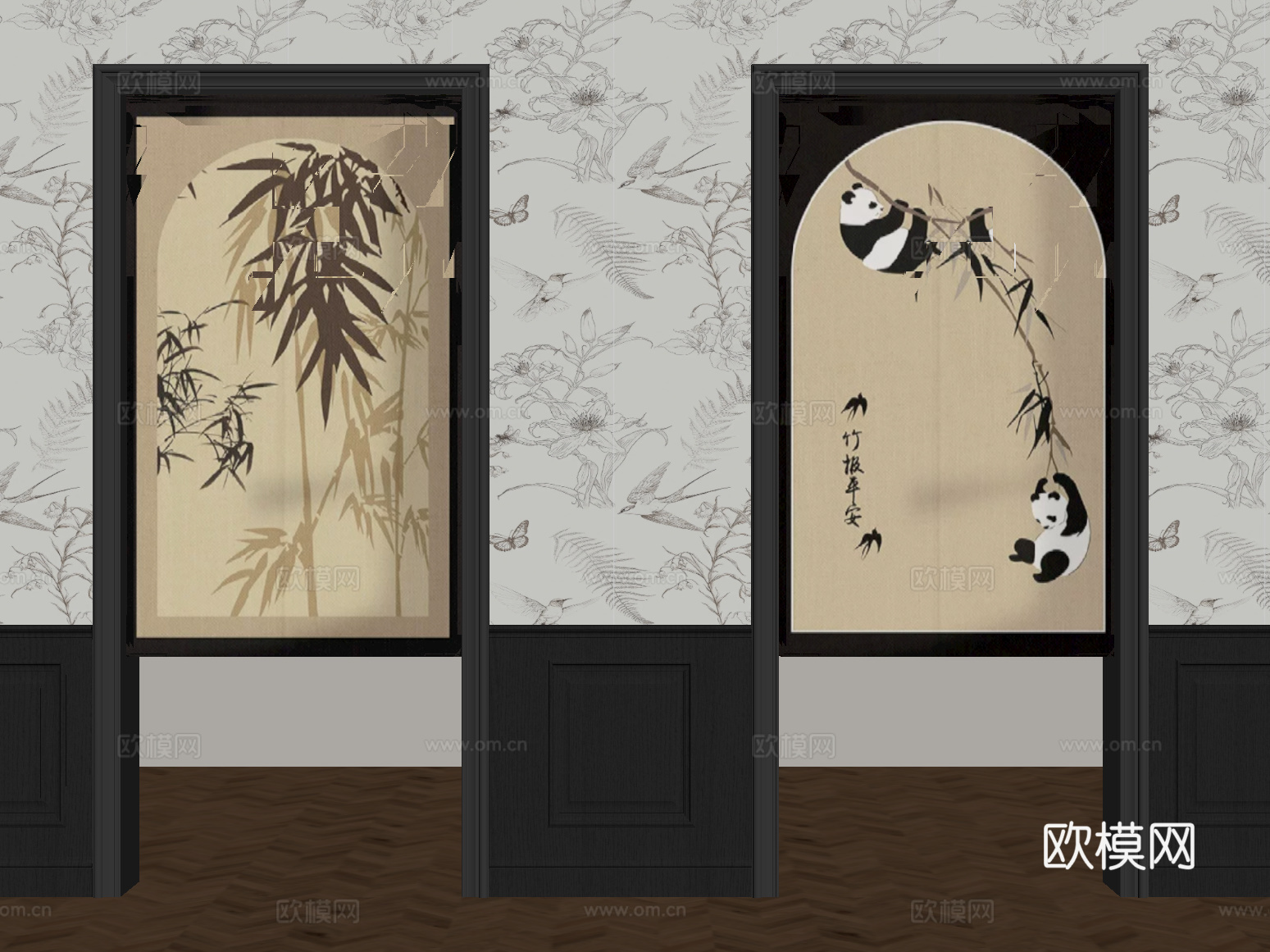 门帘 法式门帘su模型