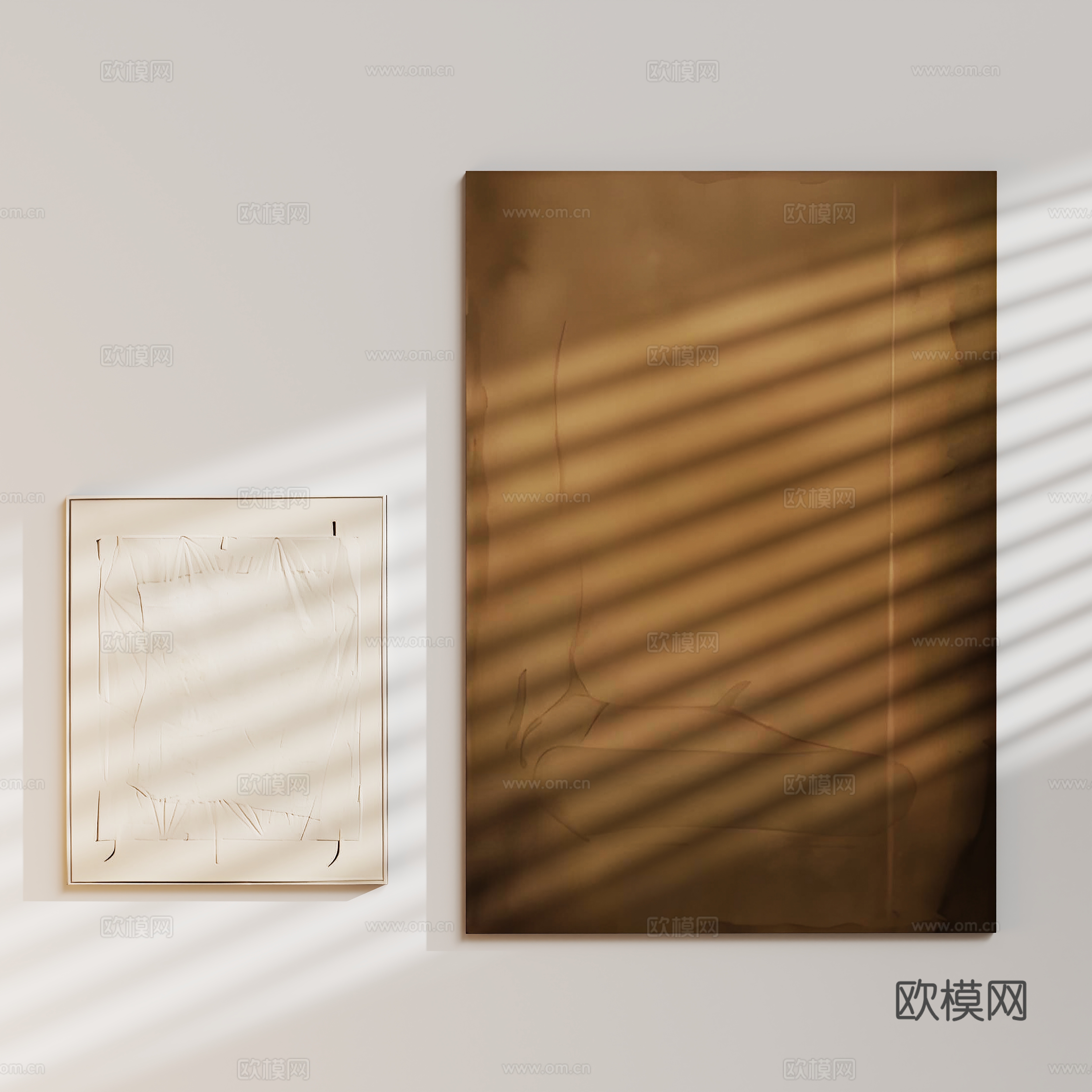 中古艺术装饰画挂画3d模型