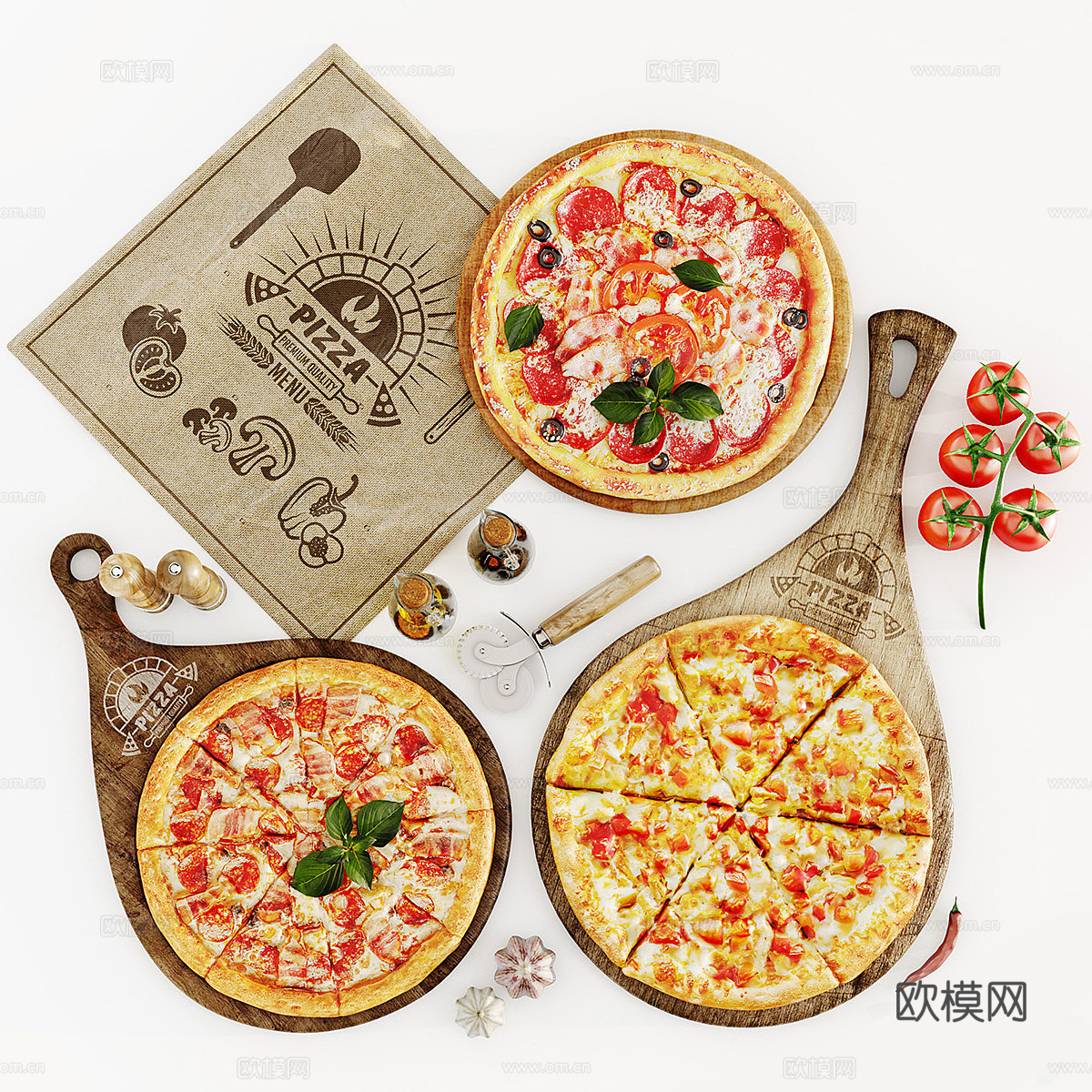 披萨 食物 番茄3d模型