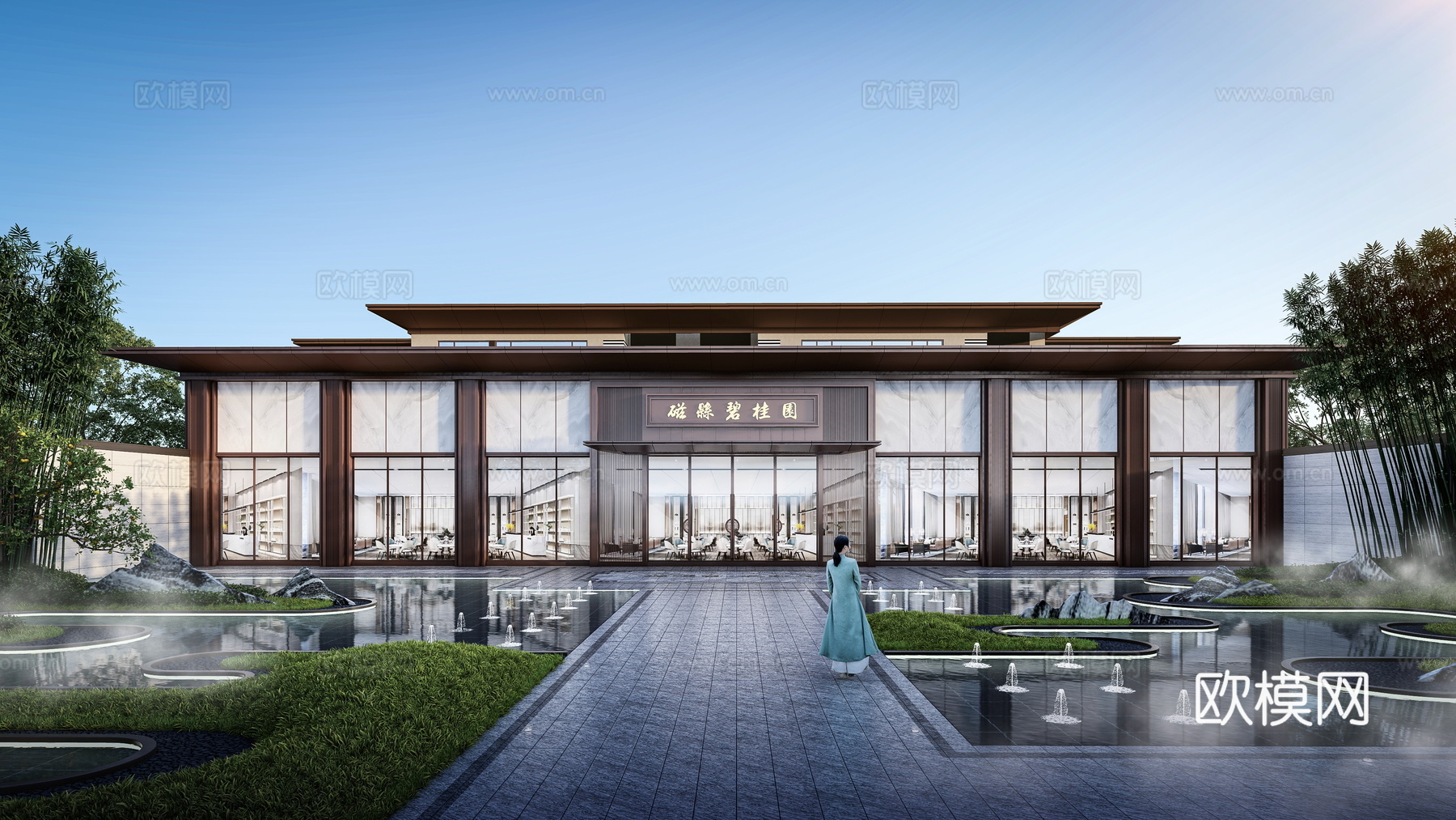 现代小区入口景观su模型