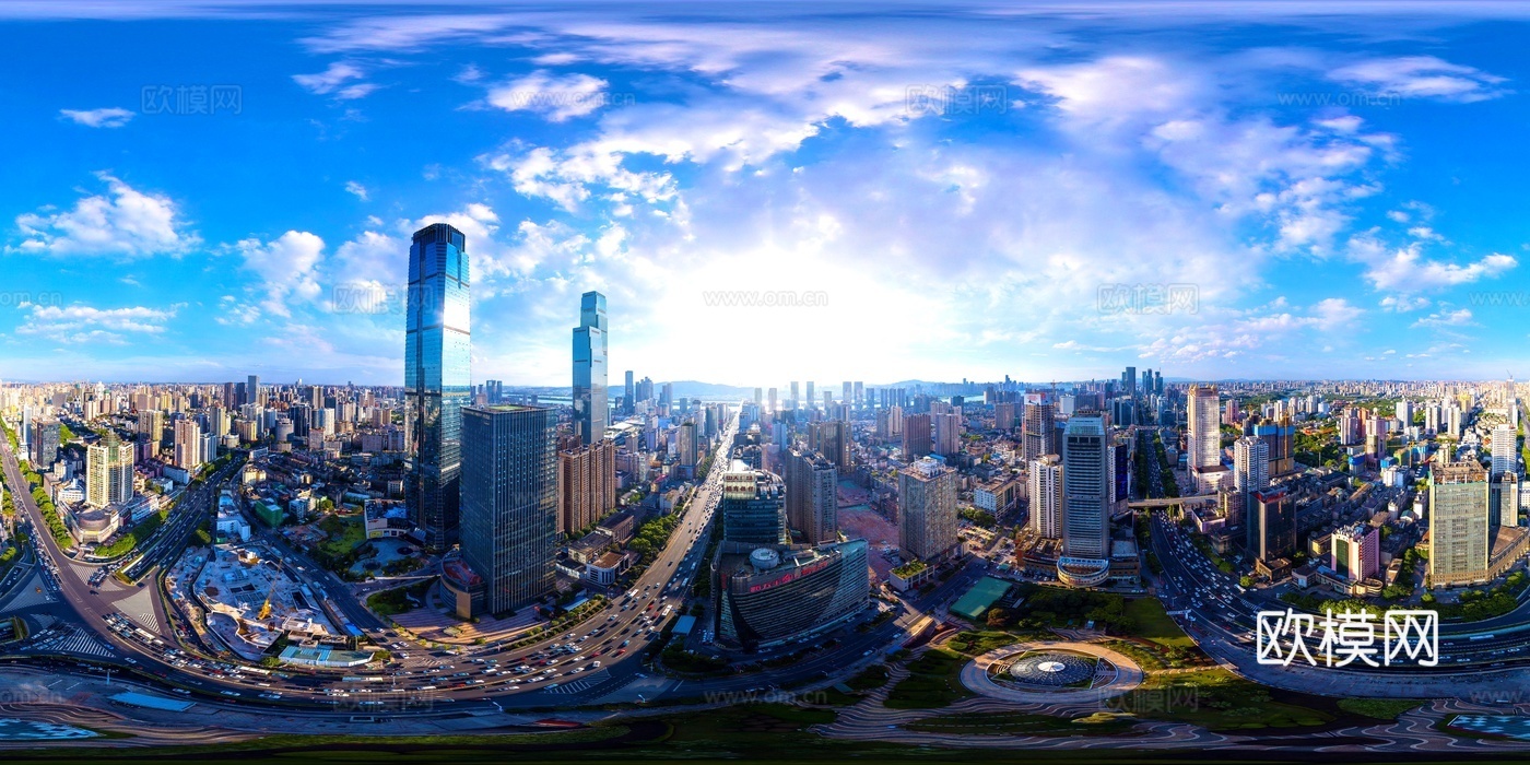 城市外景天空HDR全景贴图