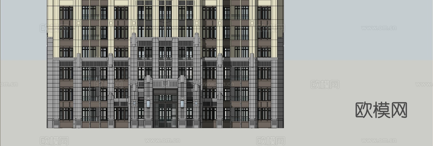 一梯四户 18层 新古典su模型