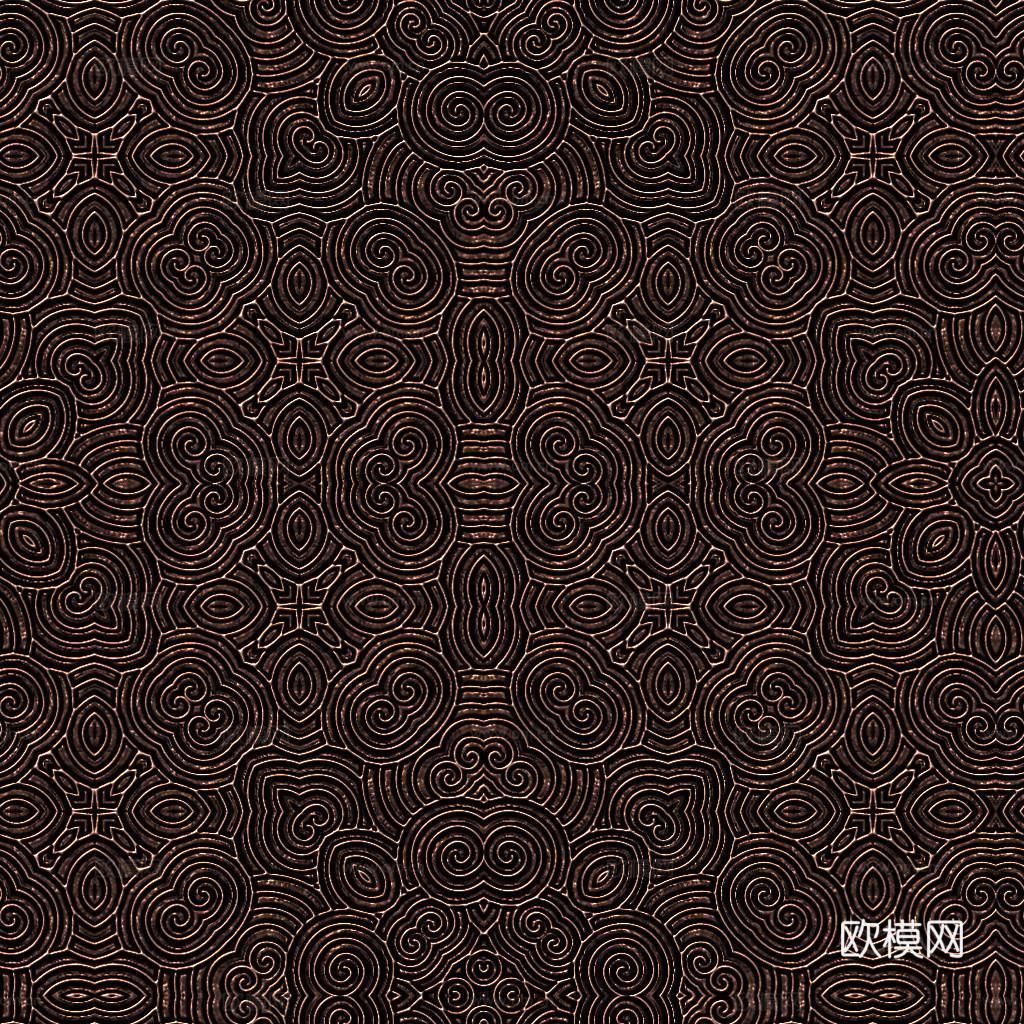 高清紫铜艺术花纹贴图