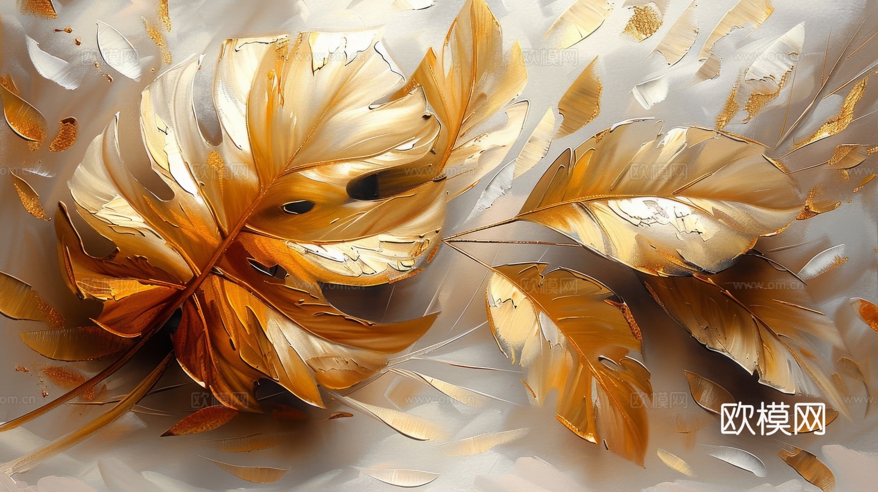 3D浮雕花卉背景墙下载（渲染图1）