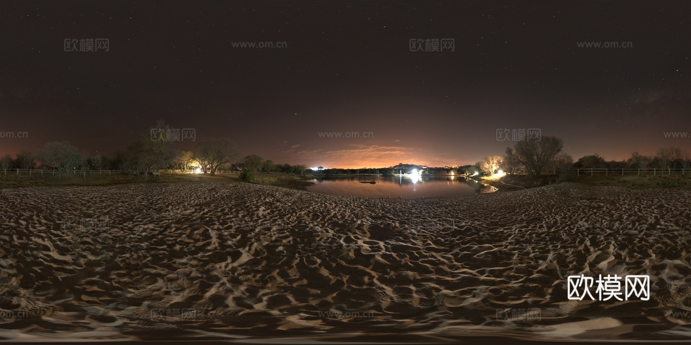 夜晚沙滩全景hdr外景