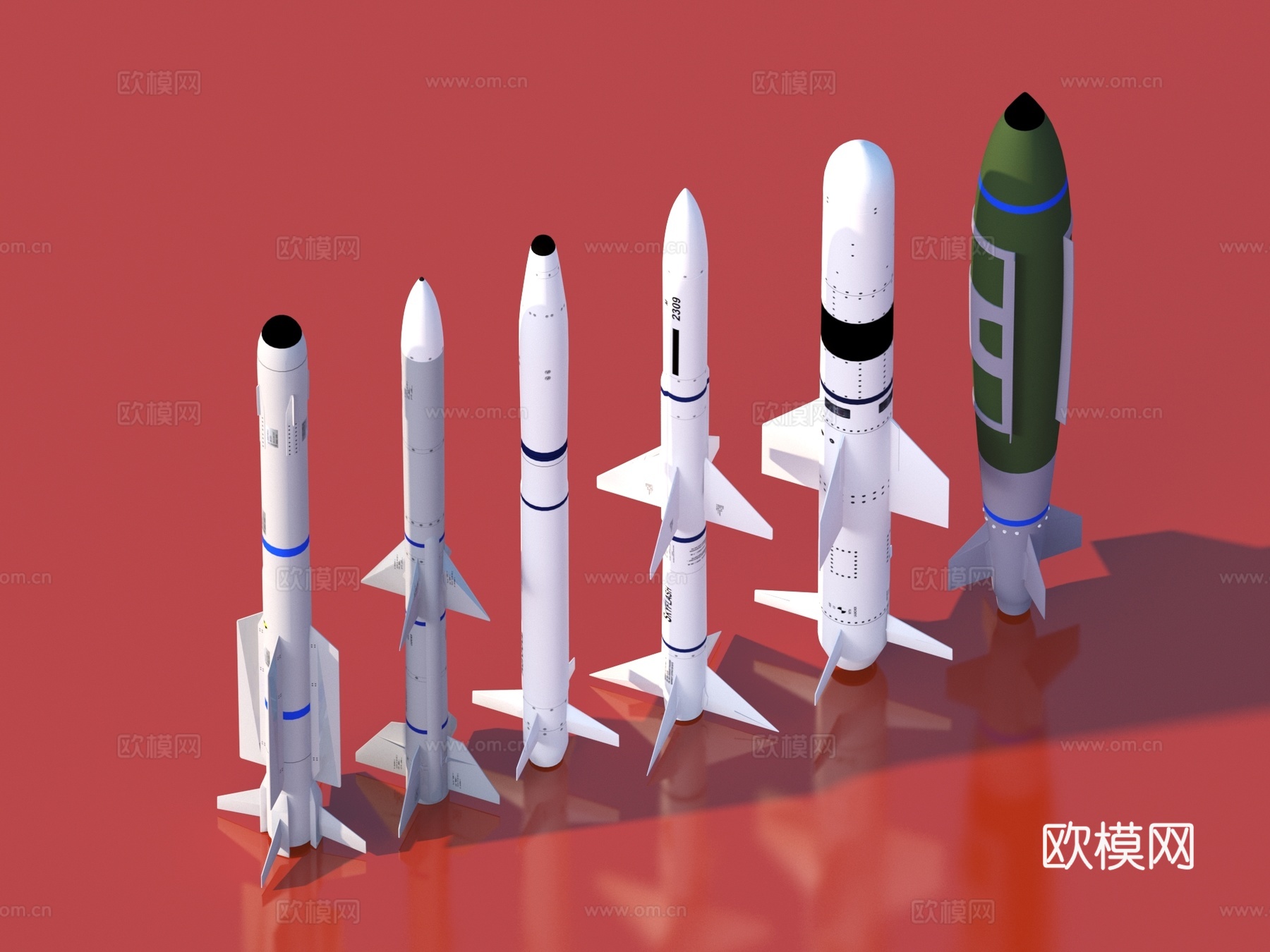 导弹 鱼雷 火箭 空地导弹 反舰导弹3d模型