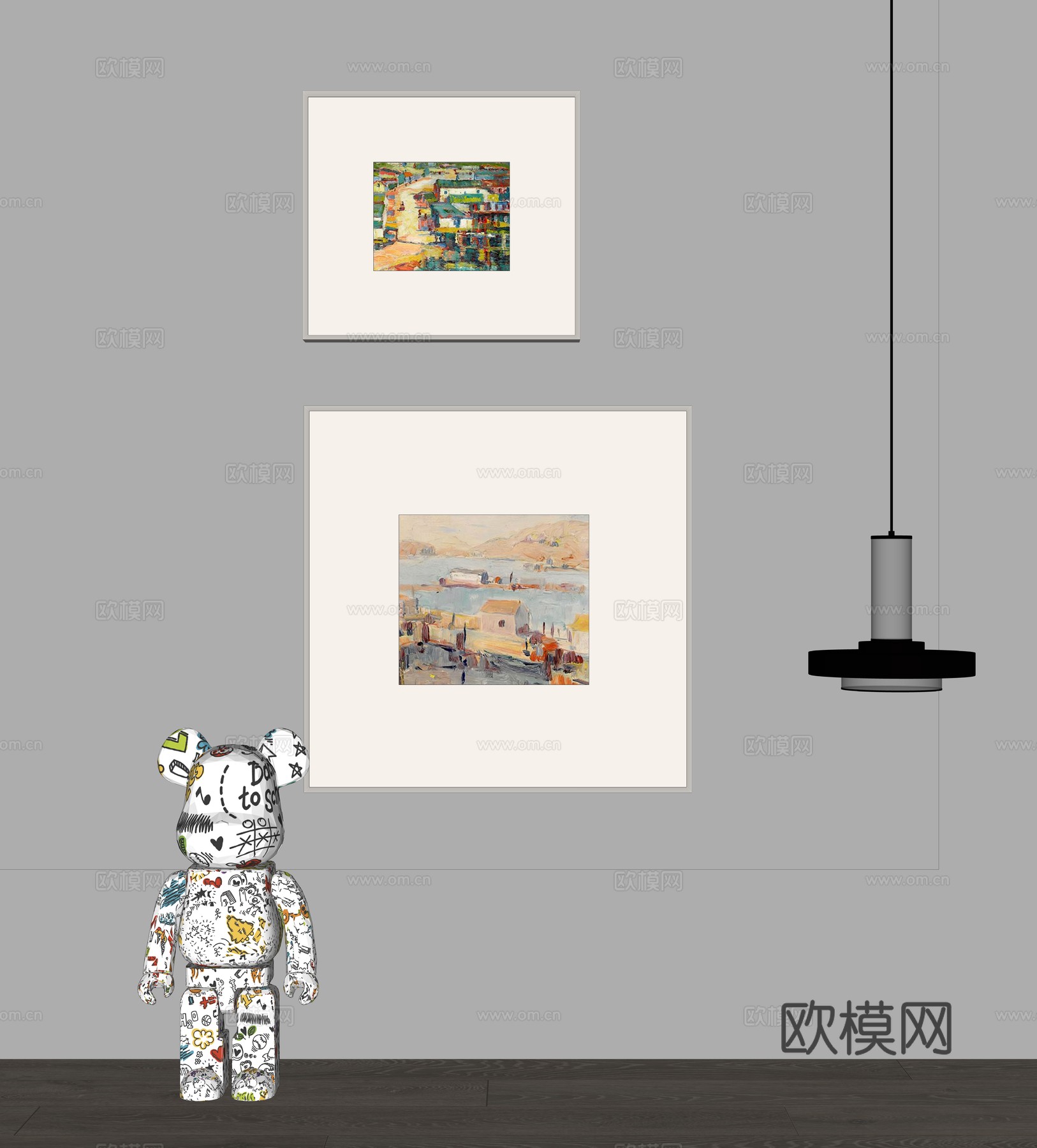 现在装饰挂画组合su模型