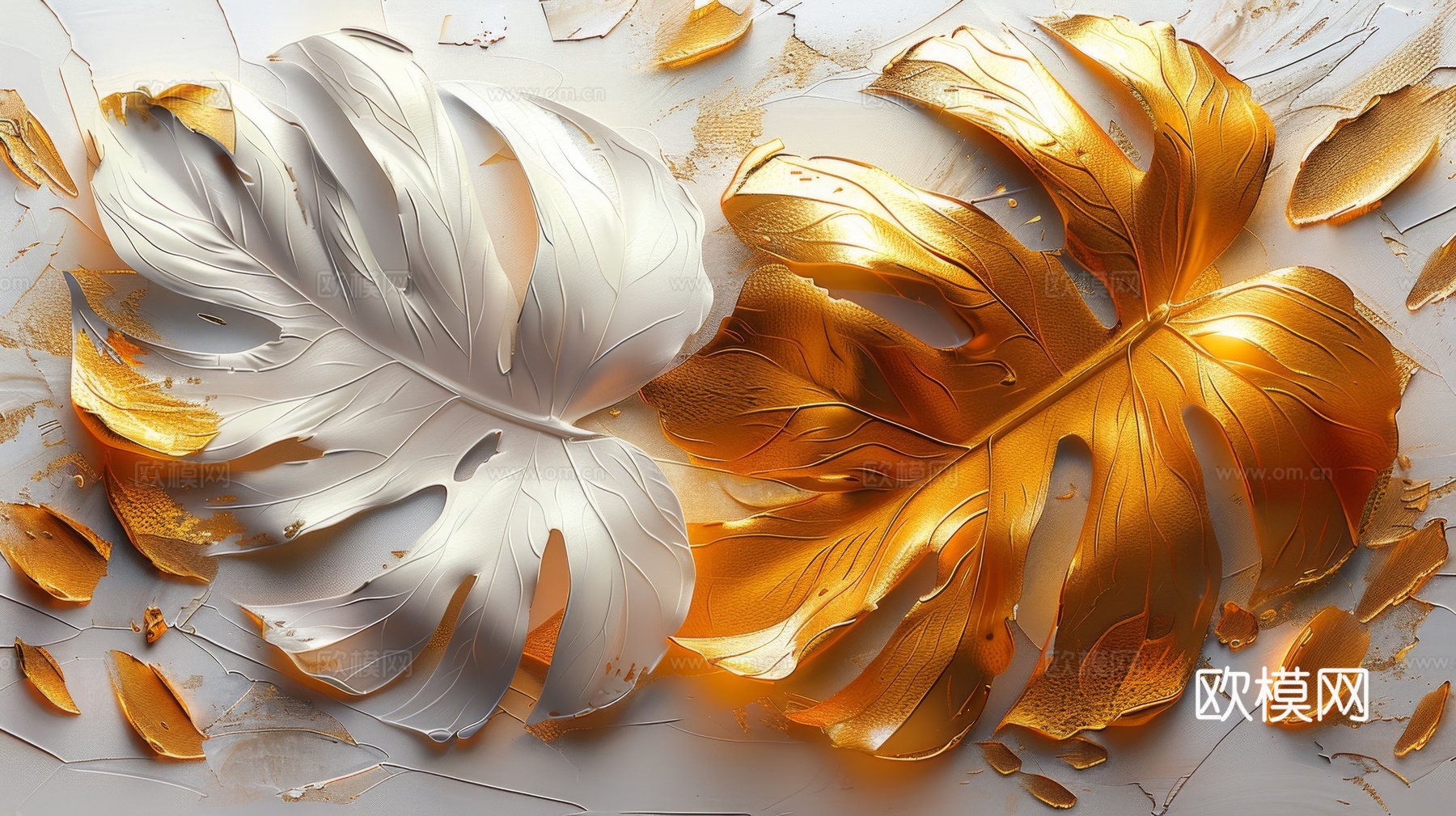 3D浮雕花卉背景墙下载（渲染图7）