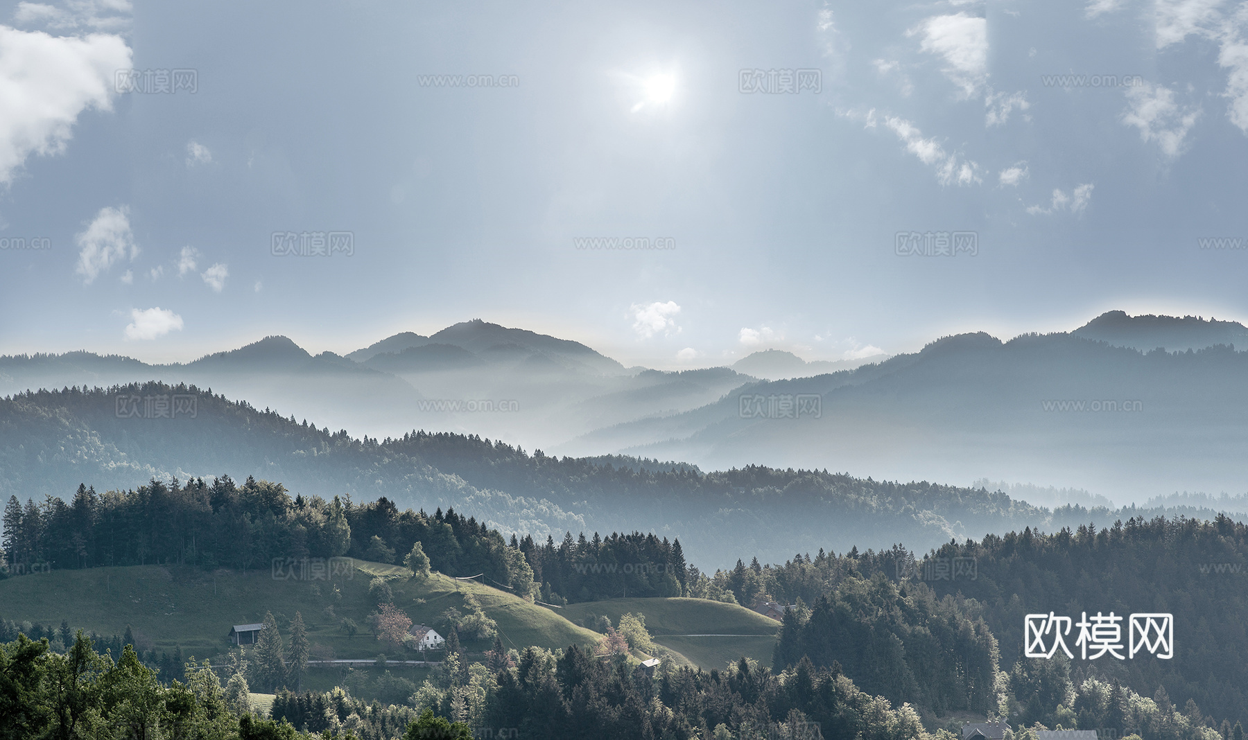山峰蓝天超清外景贴图