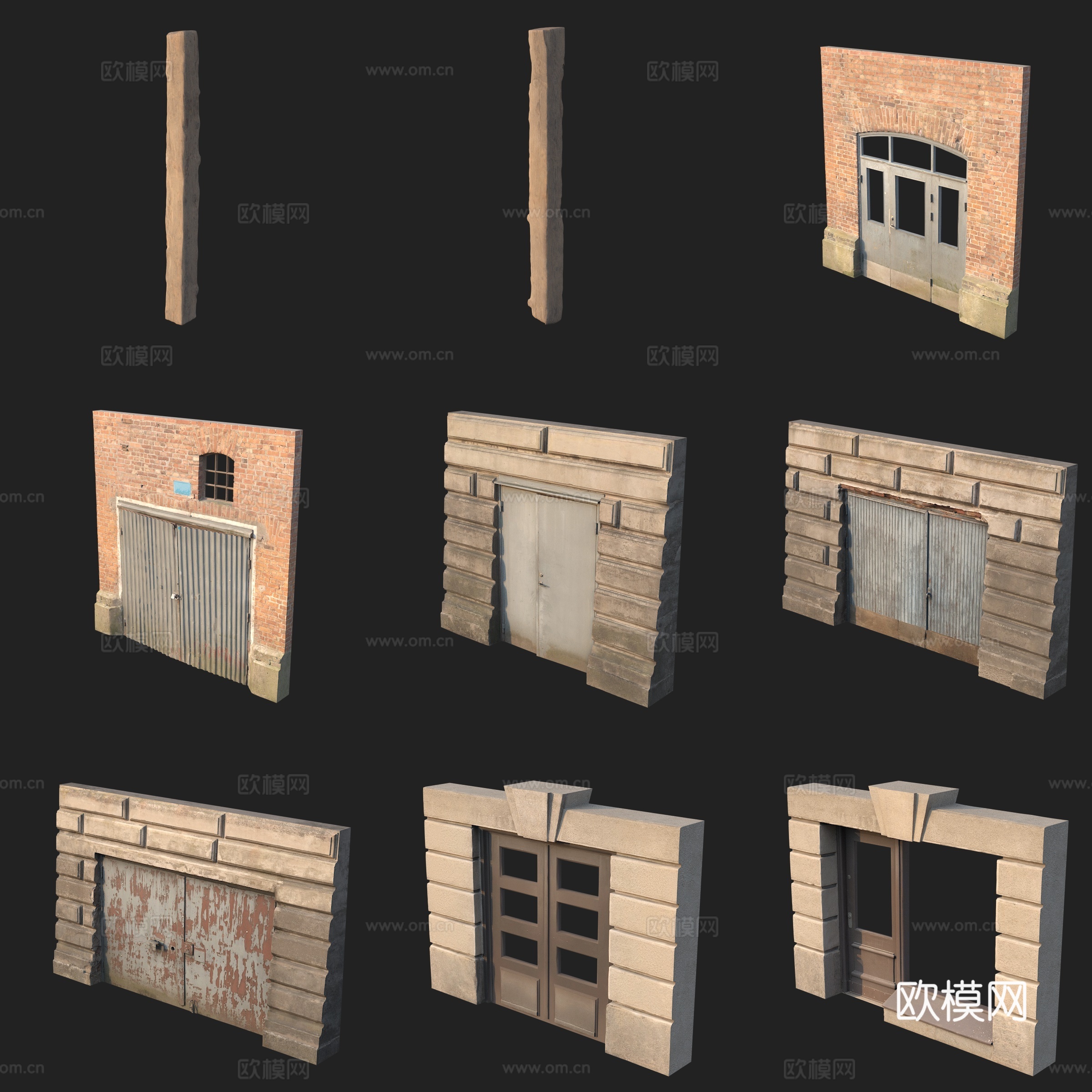 建筑构件条石木雕3d模型