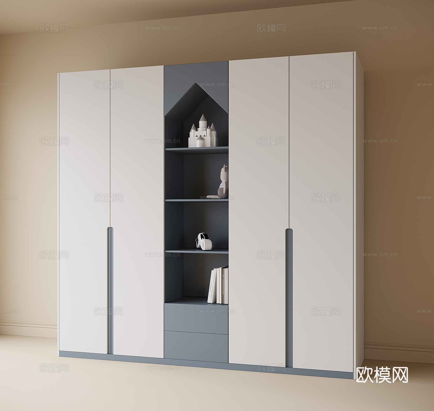现代儿童衣柜3d模型