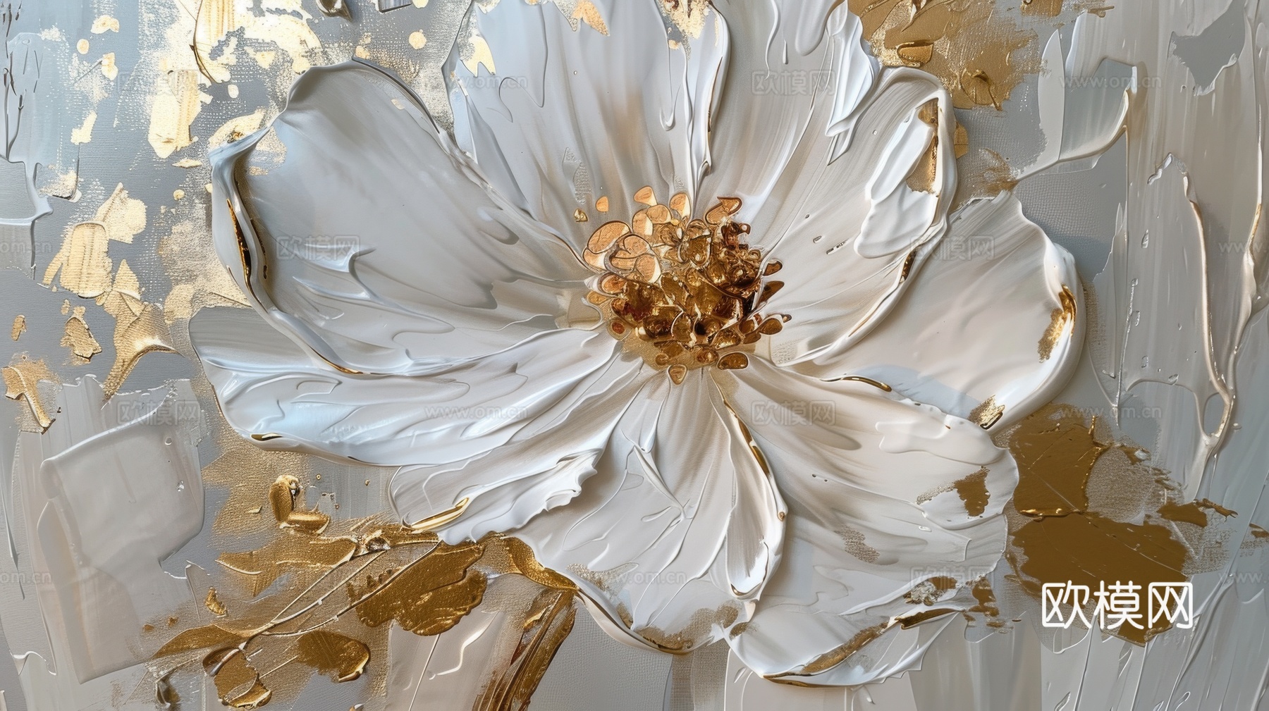 3D浮雕花卉背景墙下载（渲染图8）