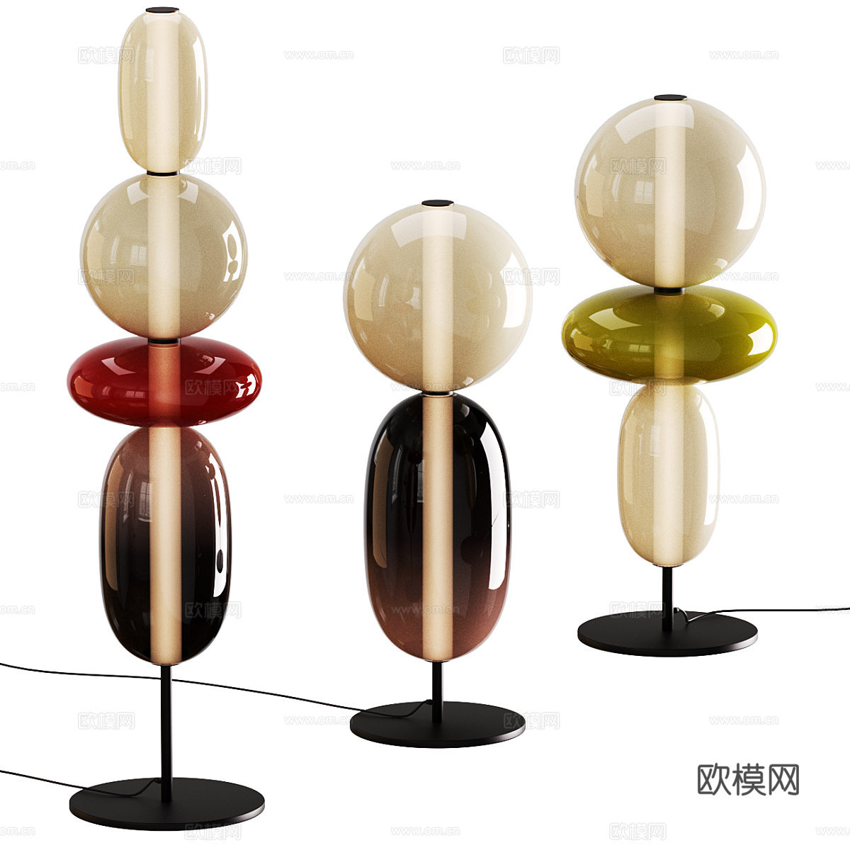 现代意式落地灯3d模型