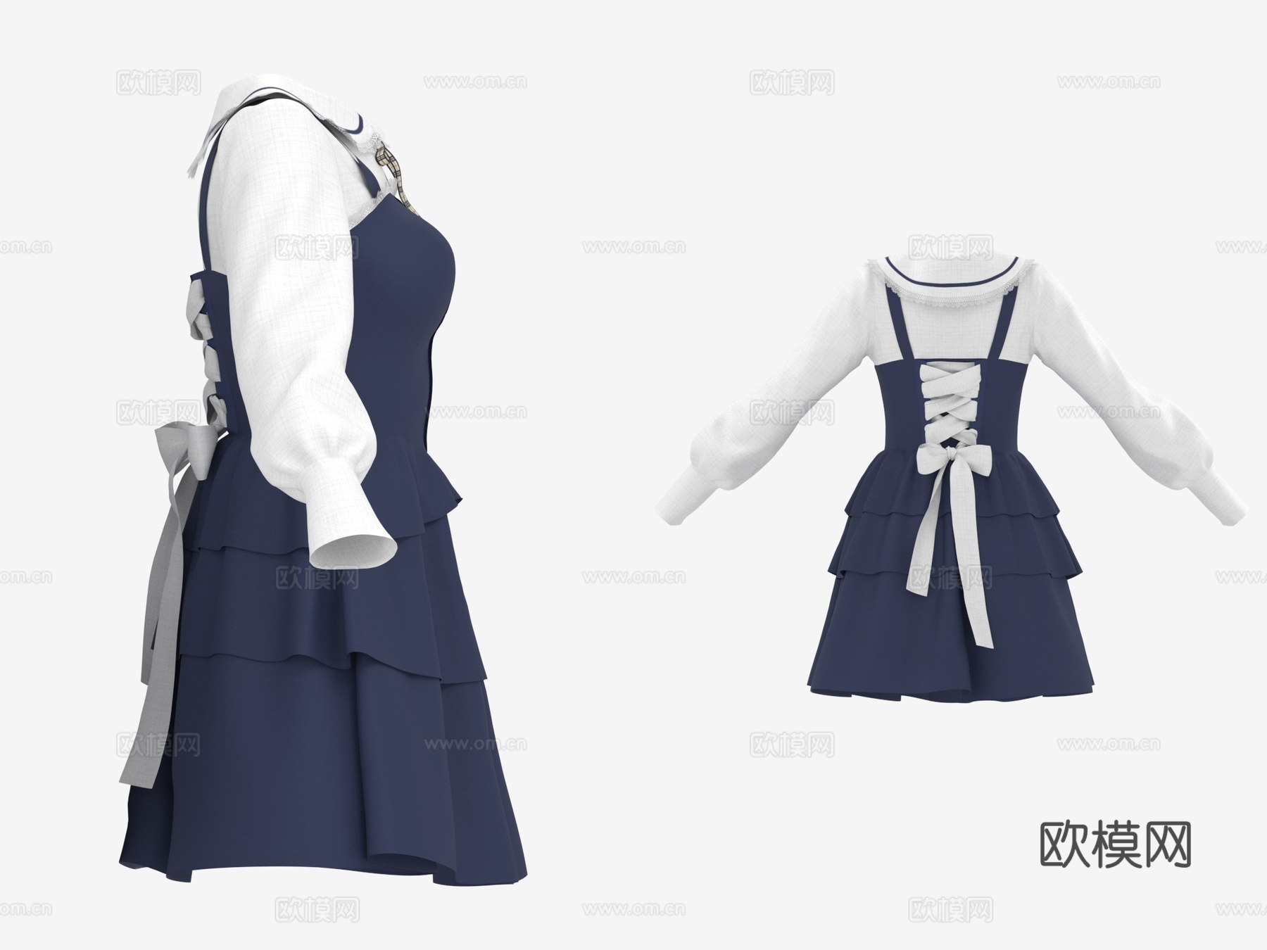 可爱连衣裙 少女裙子 女性服装 女装 衣服3d模型