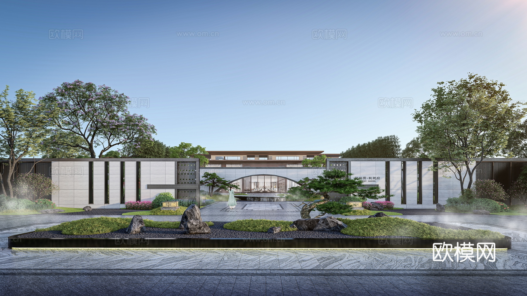 现代小区入口景观su模型