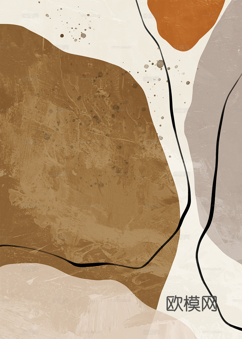 现代简约 装饰画 油画 壁画 抽象画 人物动物 卡通