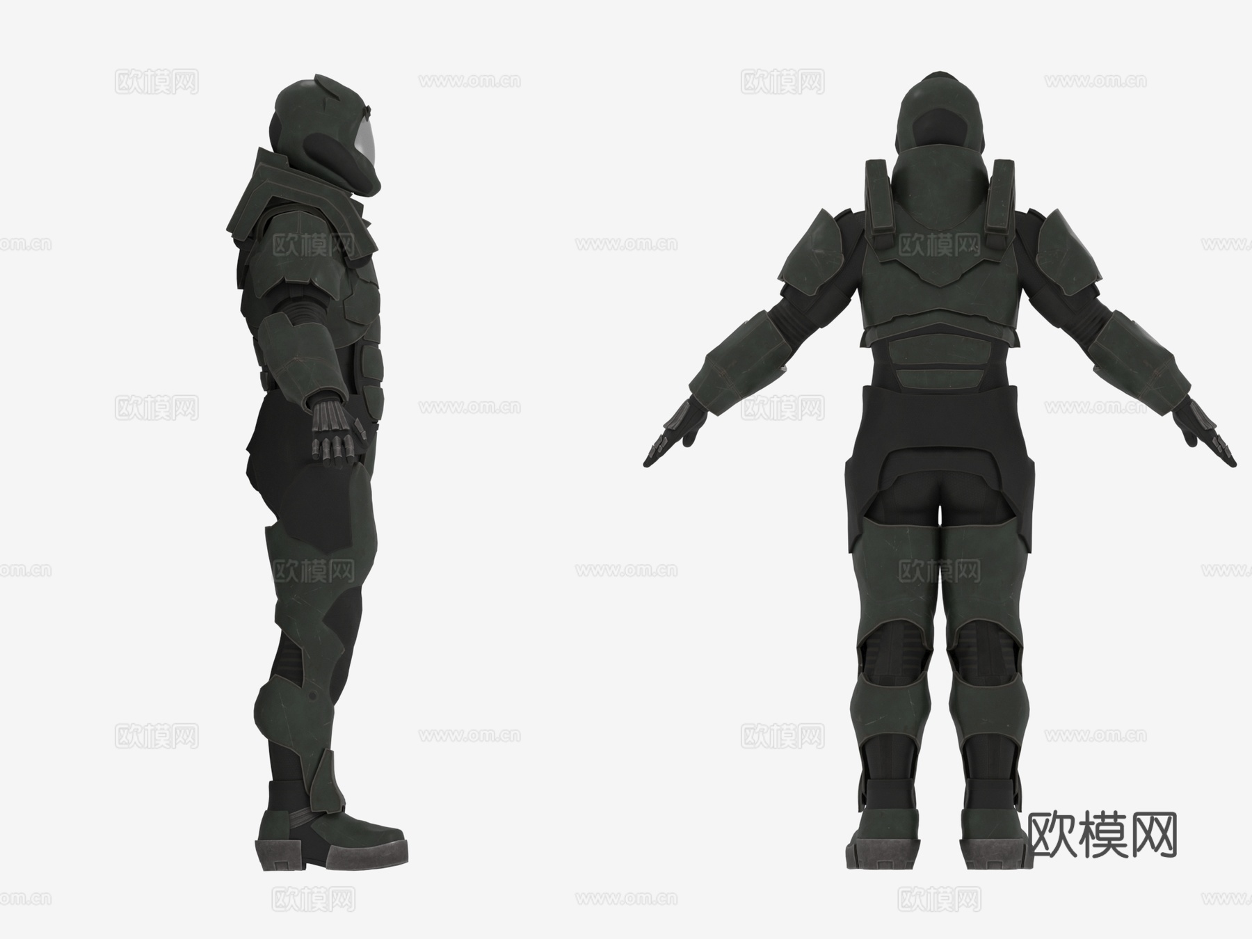 太空士兵服 盔甲 头盔 战斗服3d模型