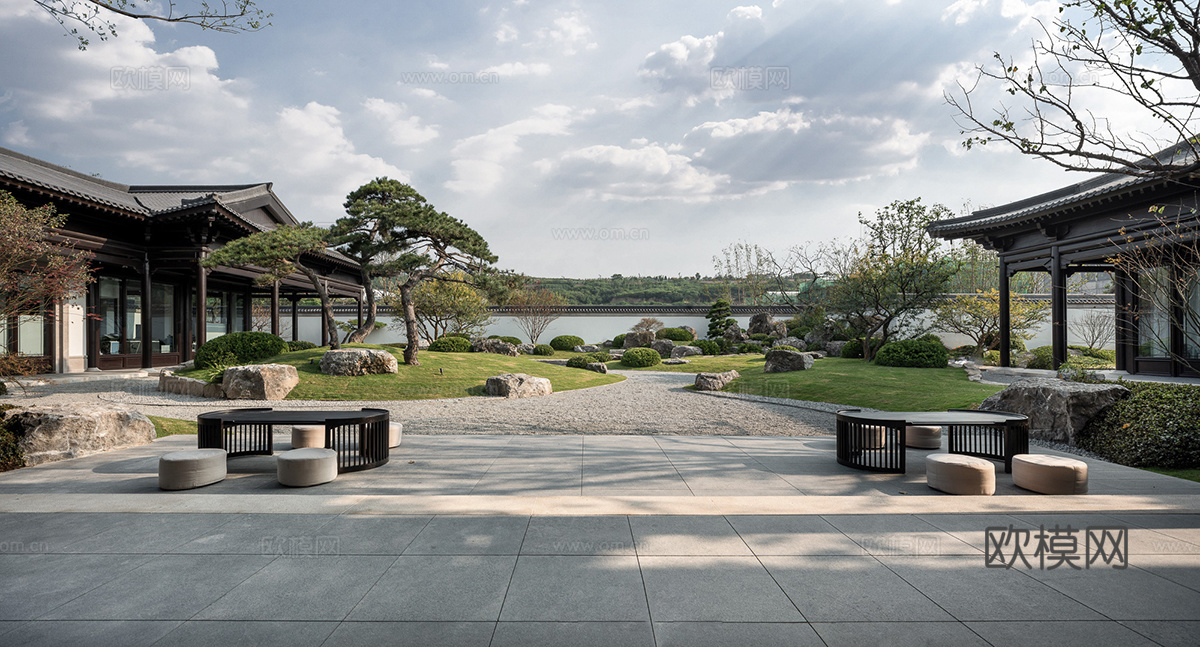 小区园景 草坪
