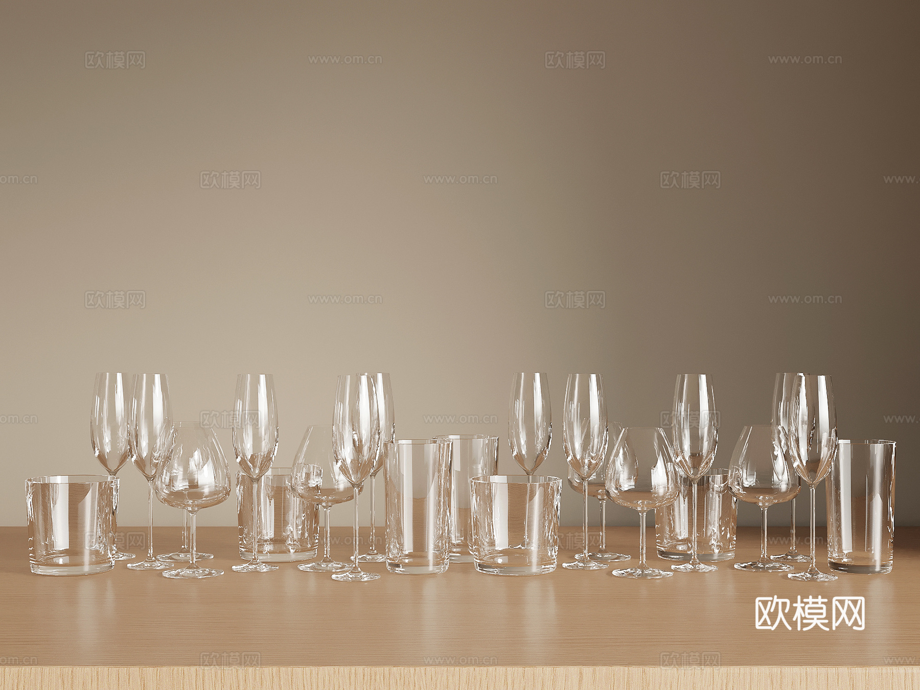 杯子 现代红酒杯 水杯su模型