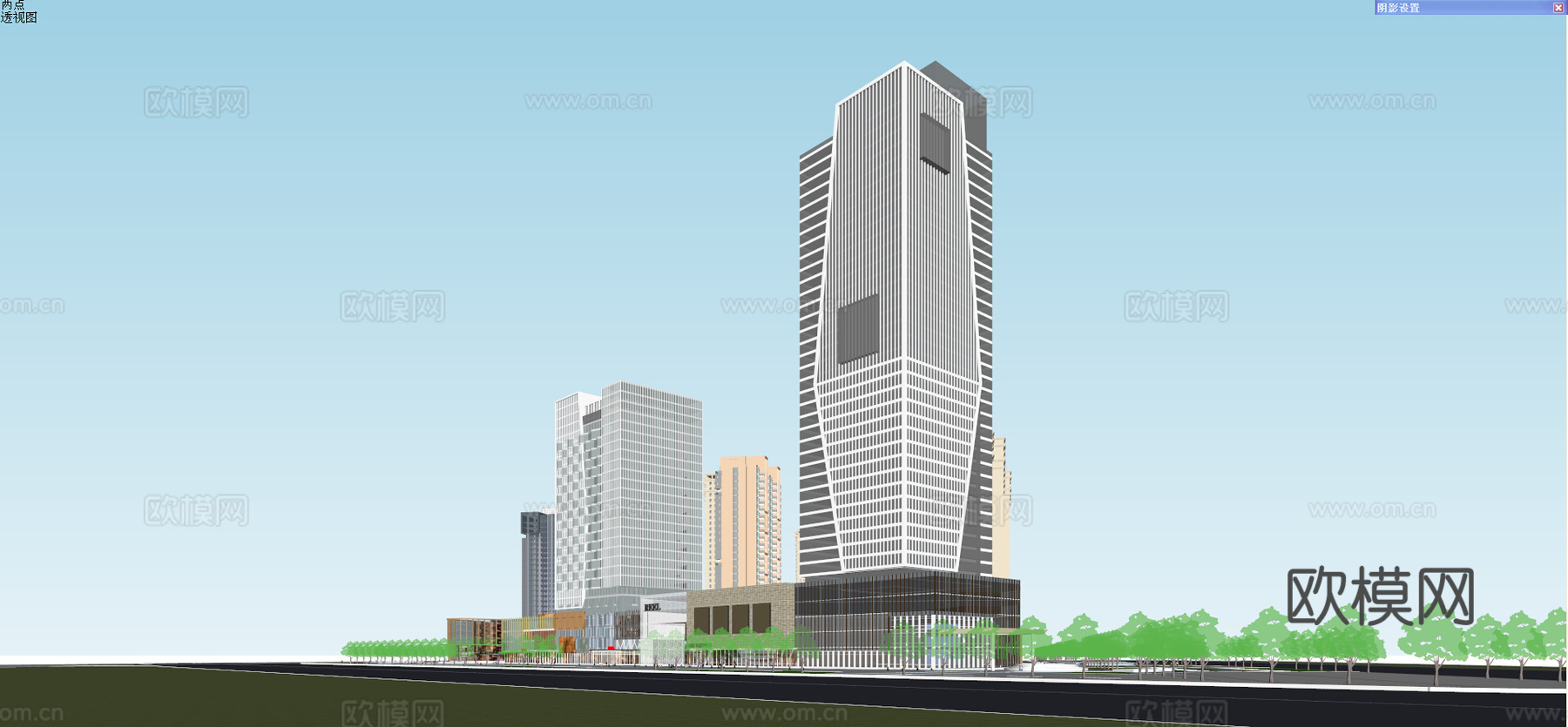 综合社区 新古典高层+现代综合体su模型