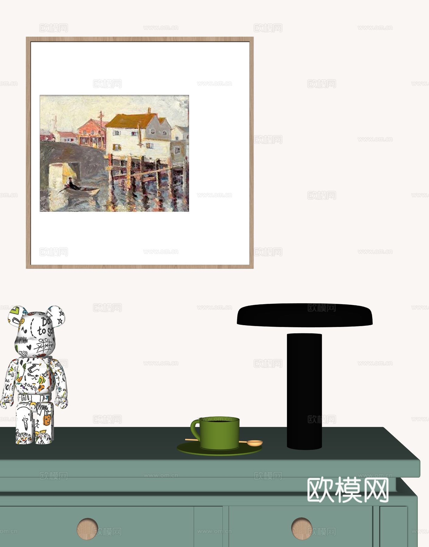 现在装饰挂画组合su模型