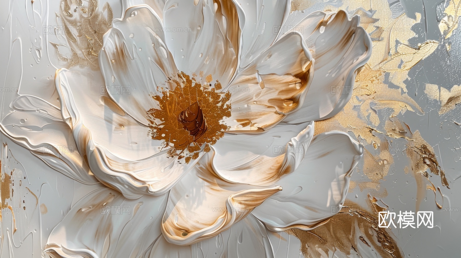 3D浮雕花卉背景墙下载（渲染图4）