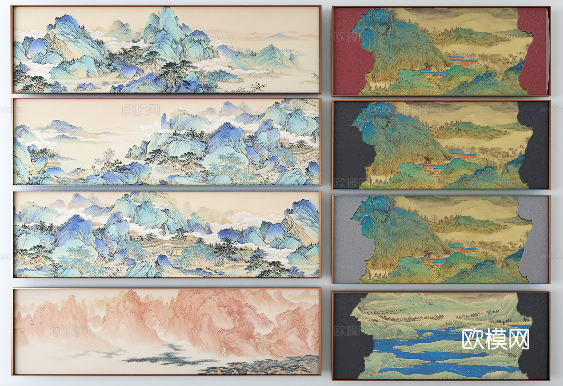 新中式挂画3d模型