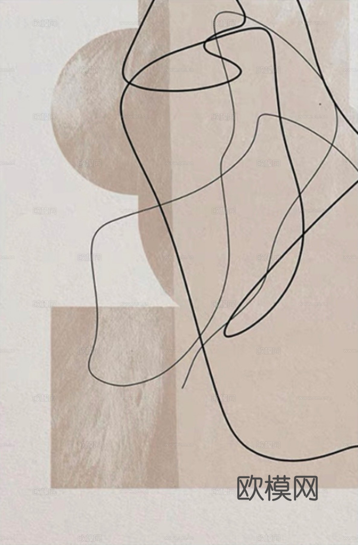 现代简约 饰画 油画 璧画 抽象画 人物动物 卡通下载