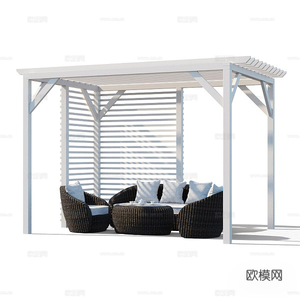 现代编织休闲椅 休闲椅 户外椅3d模型