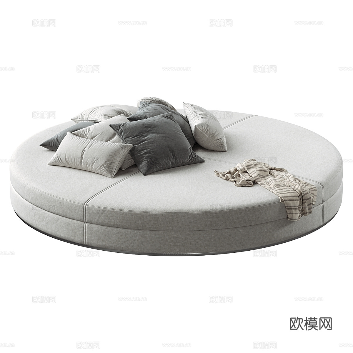 现代意式圆形布艺沙发3d模型