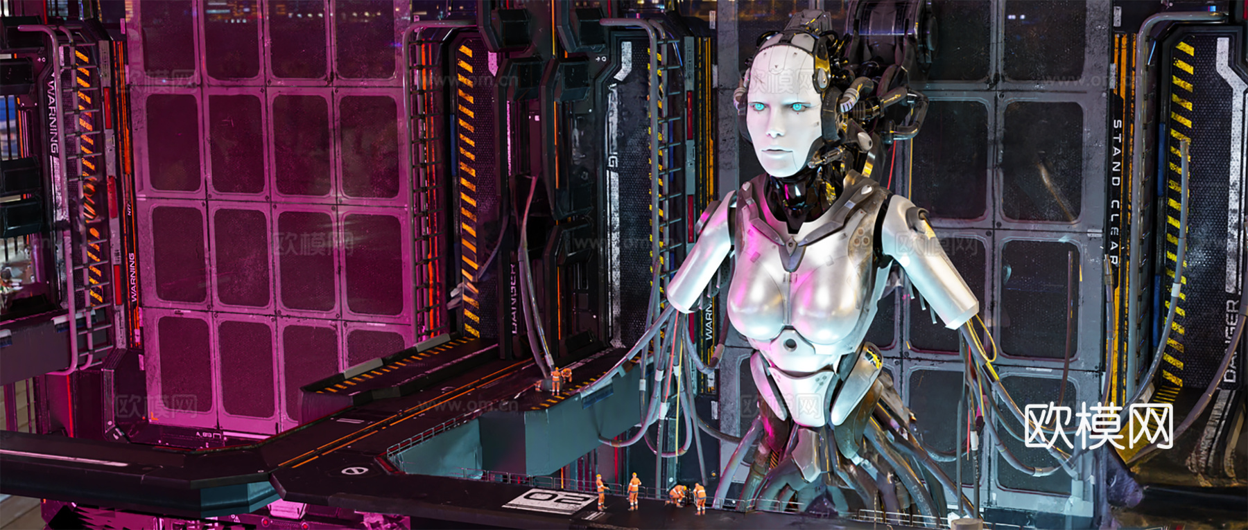 现代工业影视 机器人 机械姬 街道女机器人 科幻机器人 赛博3d模型