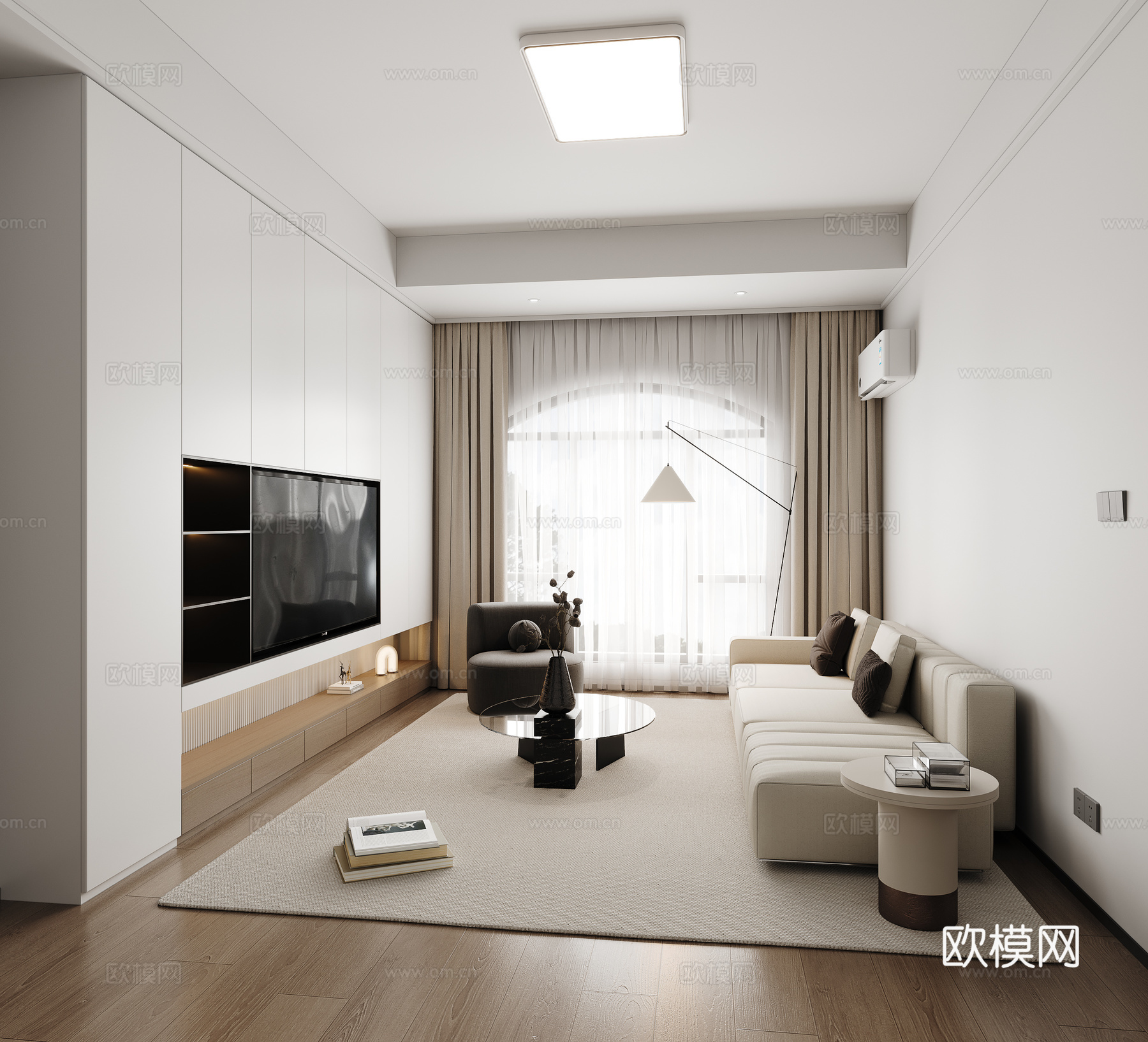 现代起居室3d模型