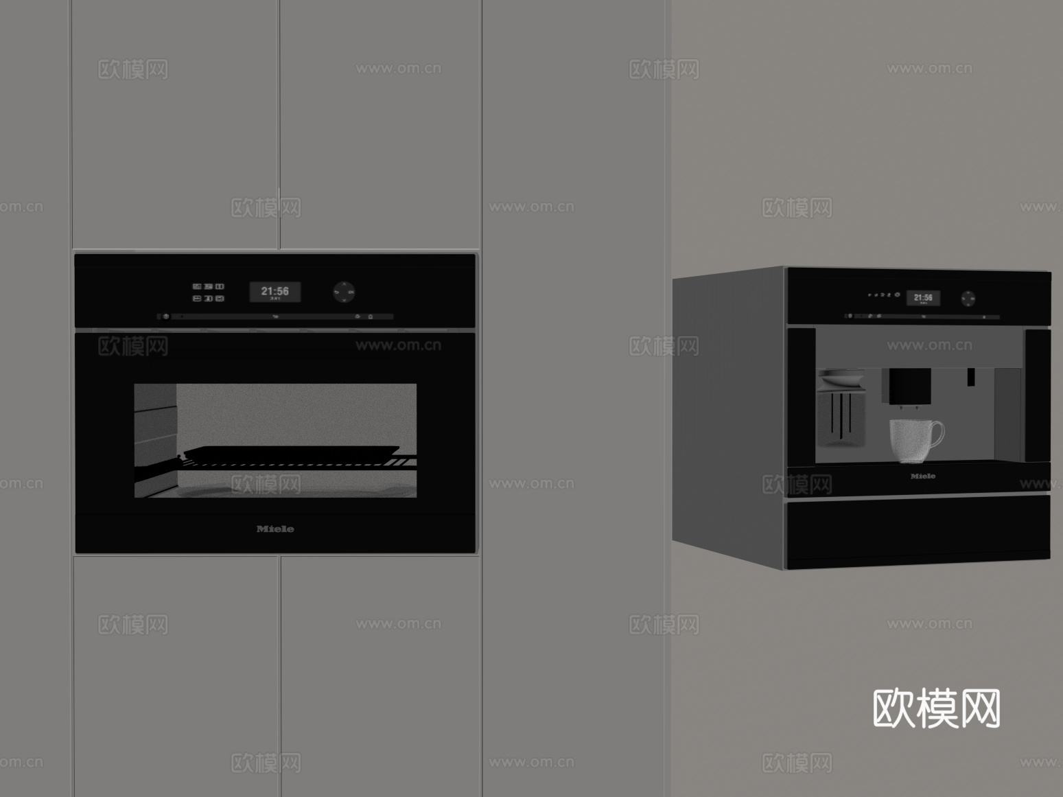 现代直饮机 烤箱 生活用品 电器su模型