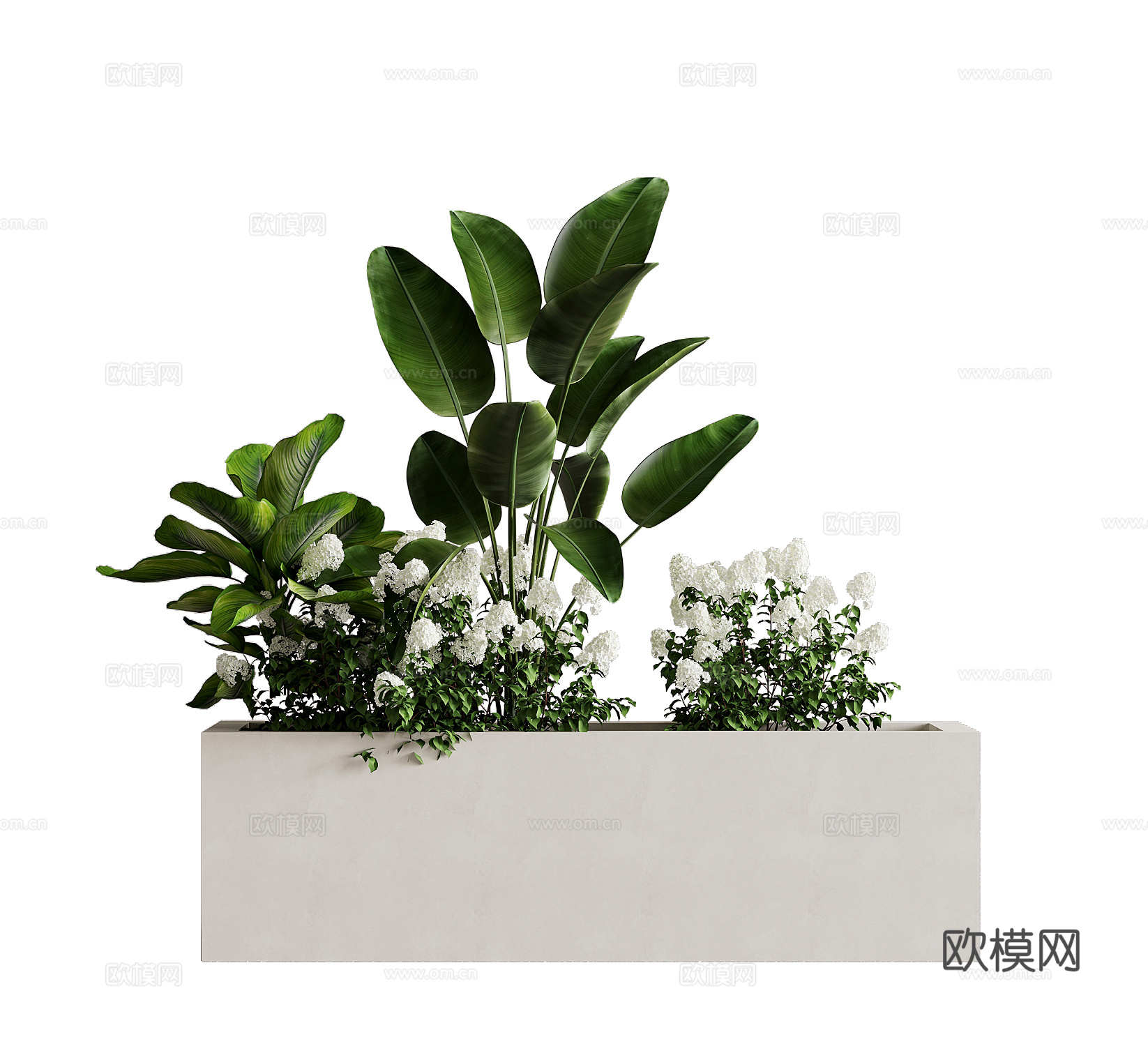 植物堆 现代花箱 植物堆 绿植组合su模型