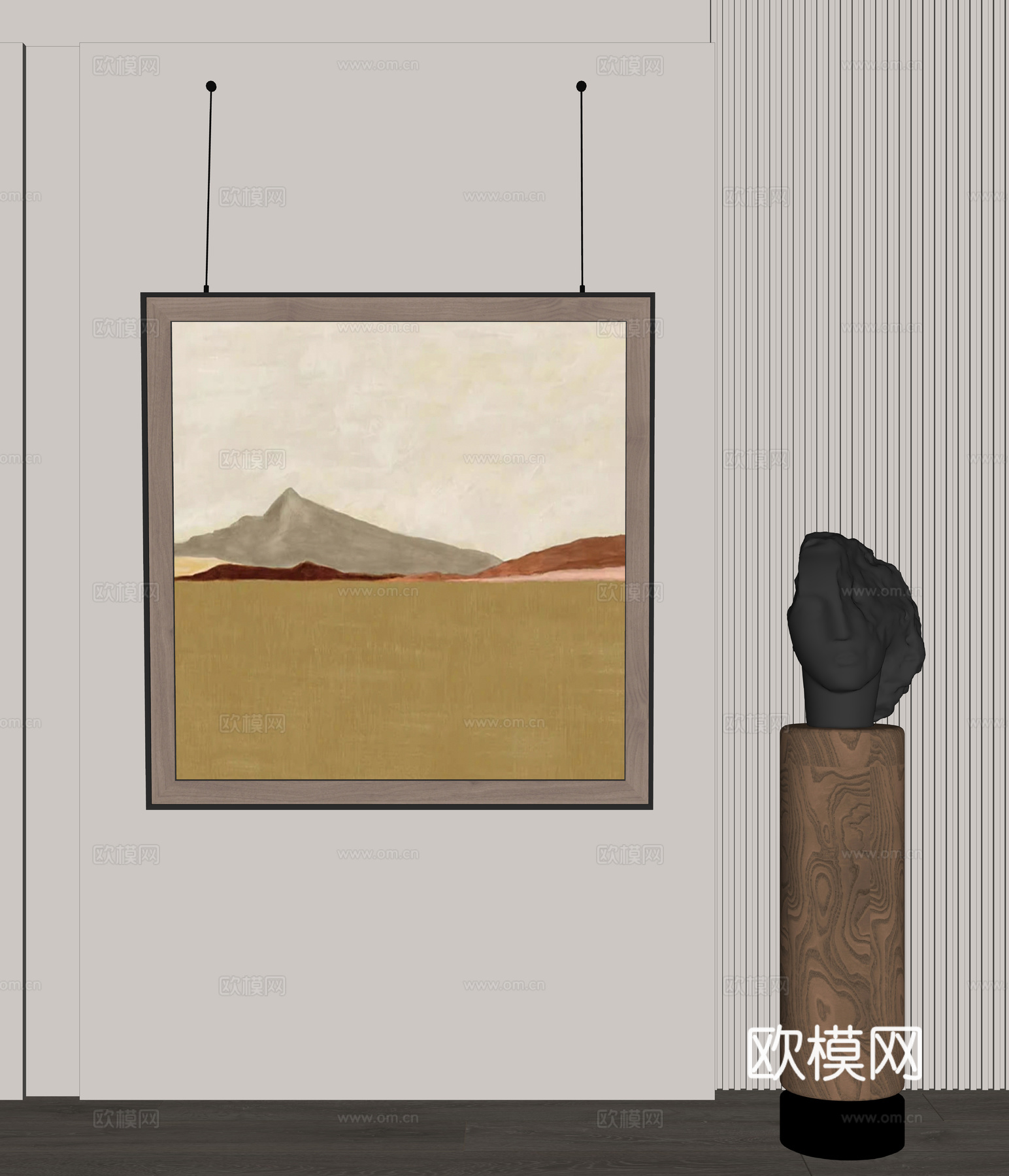 现代装饰挂画su模型