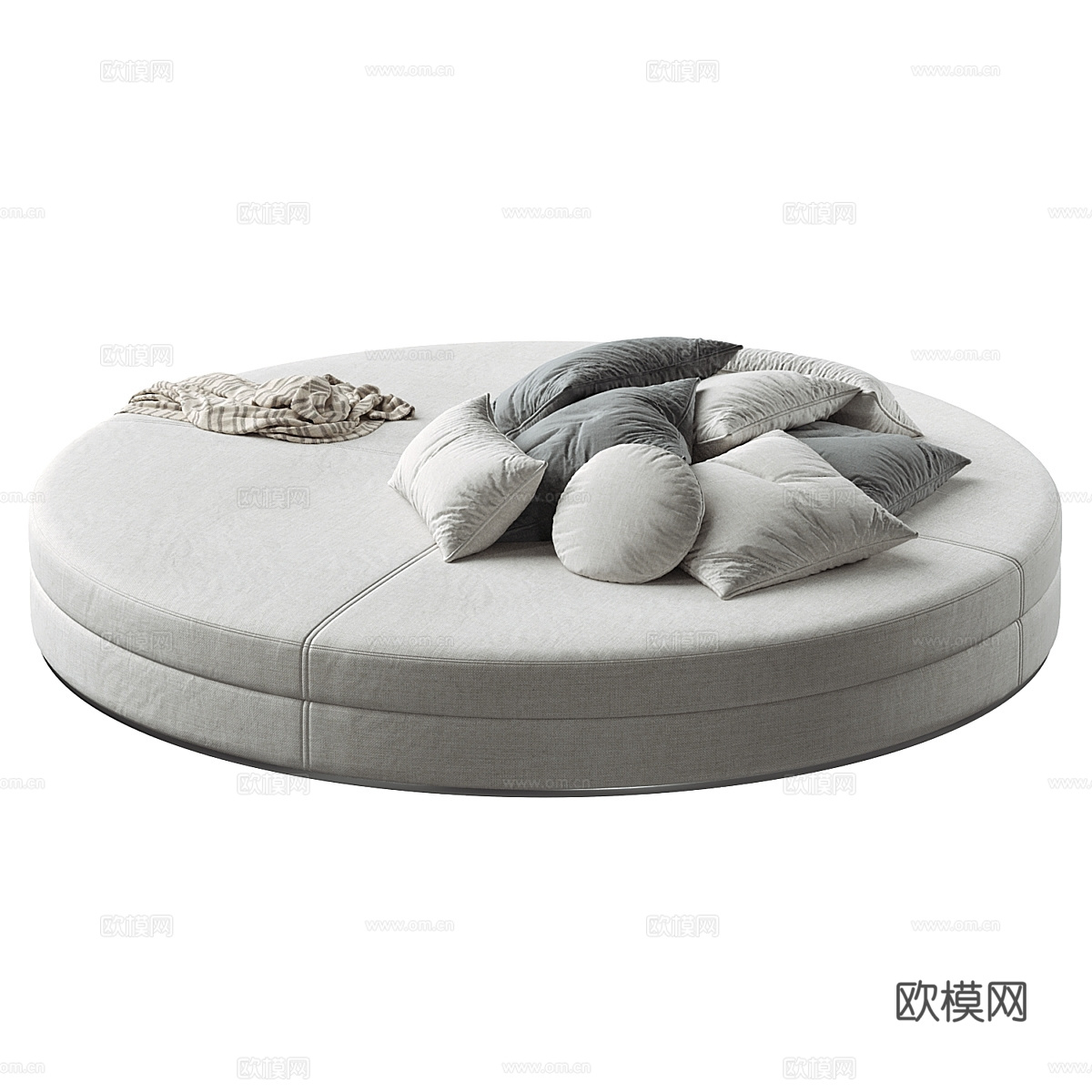 现代意式圆形布艺沙发3d模型