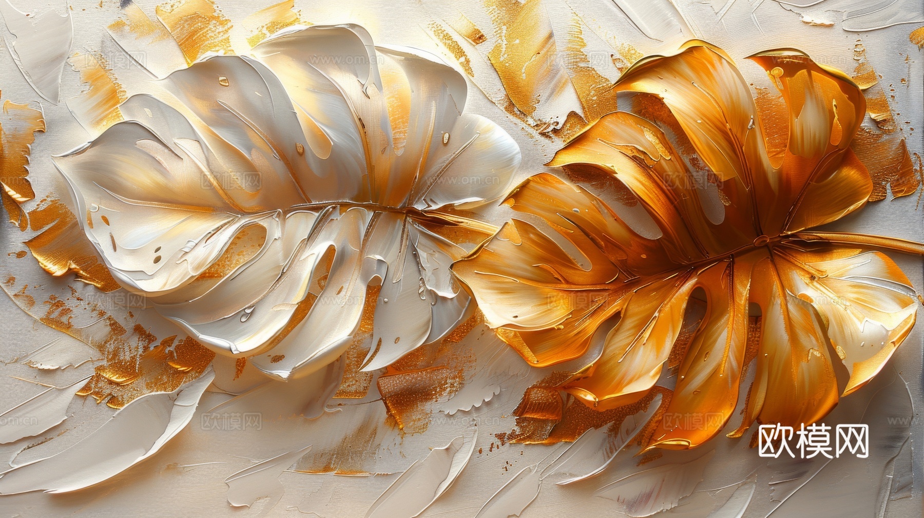 3D浮雕花卉背景墙下载（渲染图4）