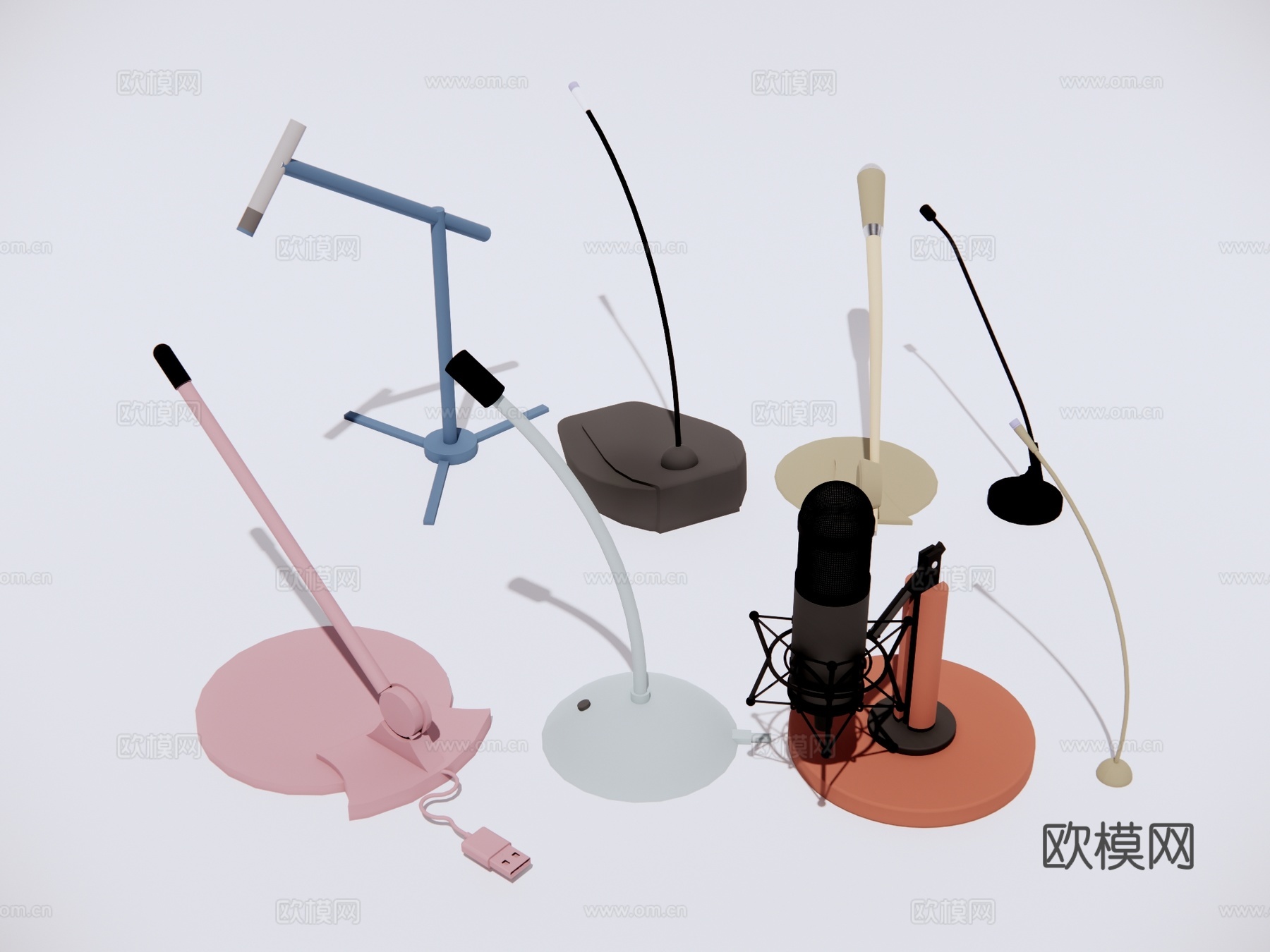 桌面麦克风 会议话筒扩音器su模型