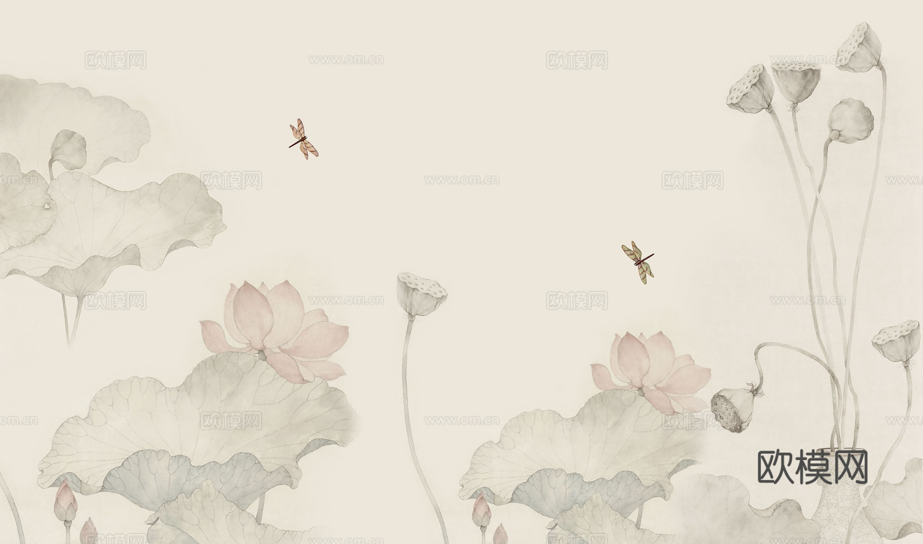 新中式花鸟壁纸壁画