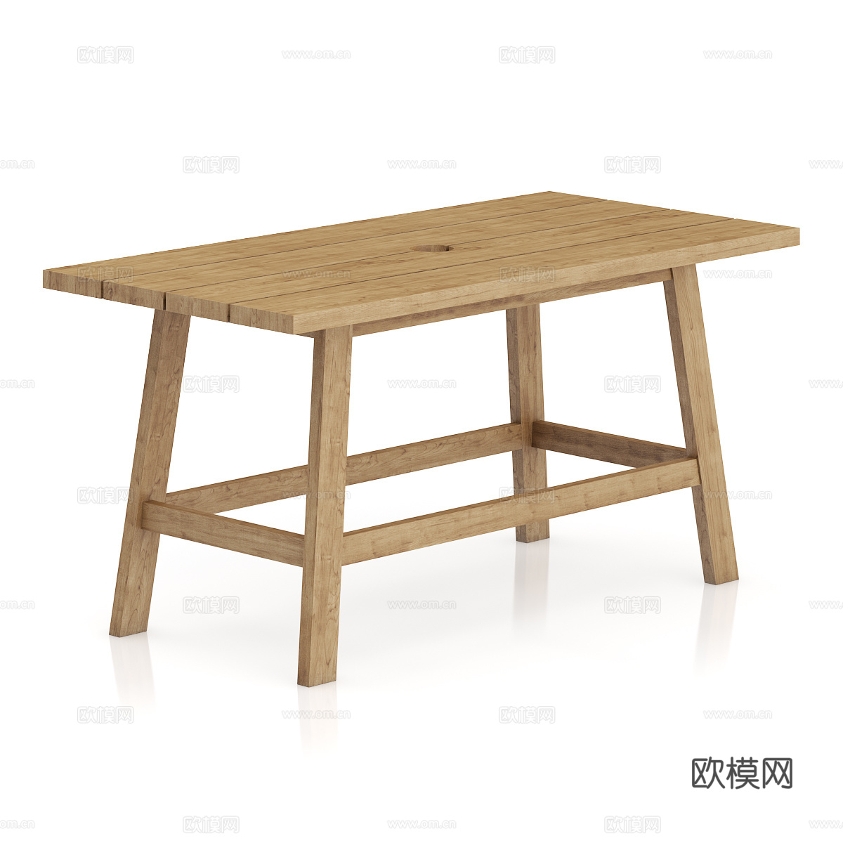 园艺木桌3d模型