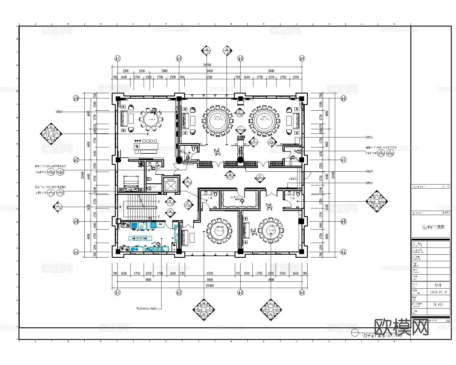 会所全套施工图纸cad施工图