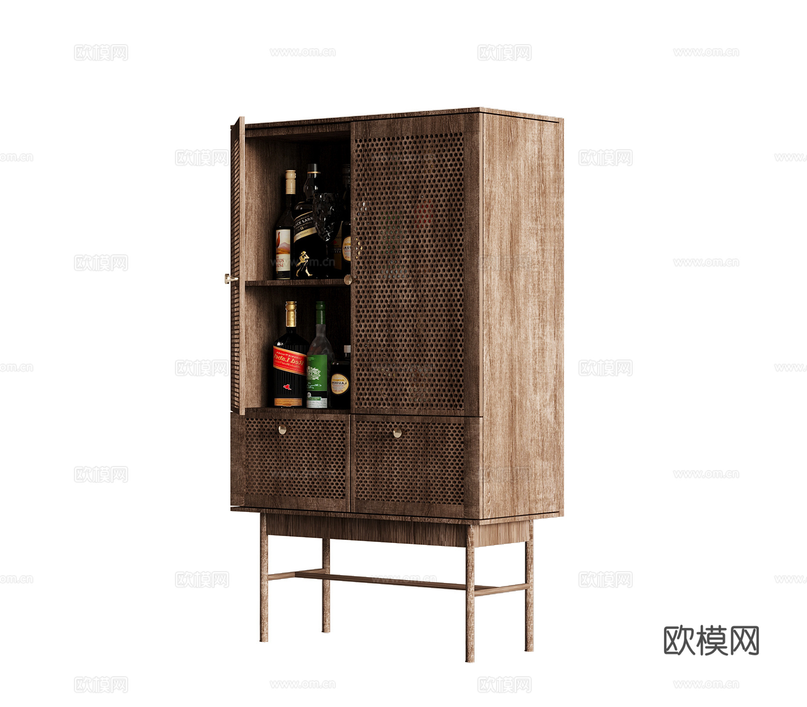 酒柜 诧寂风酒柜 餐边柜 装饰柜3d模型