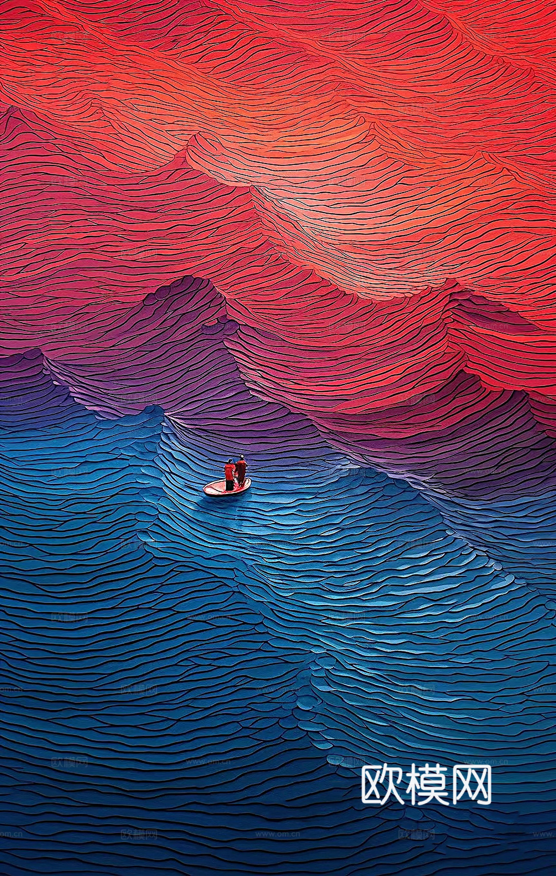 现代简约 装饰画 油画 壁画 抽象画 人物动物 卡通