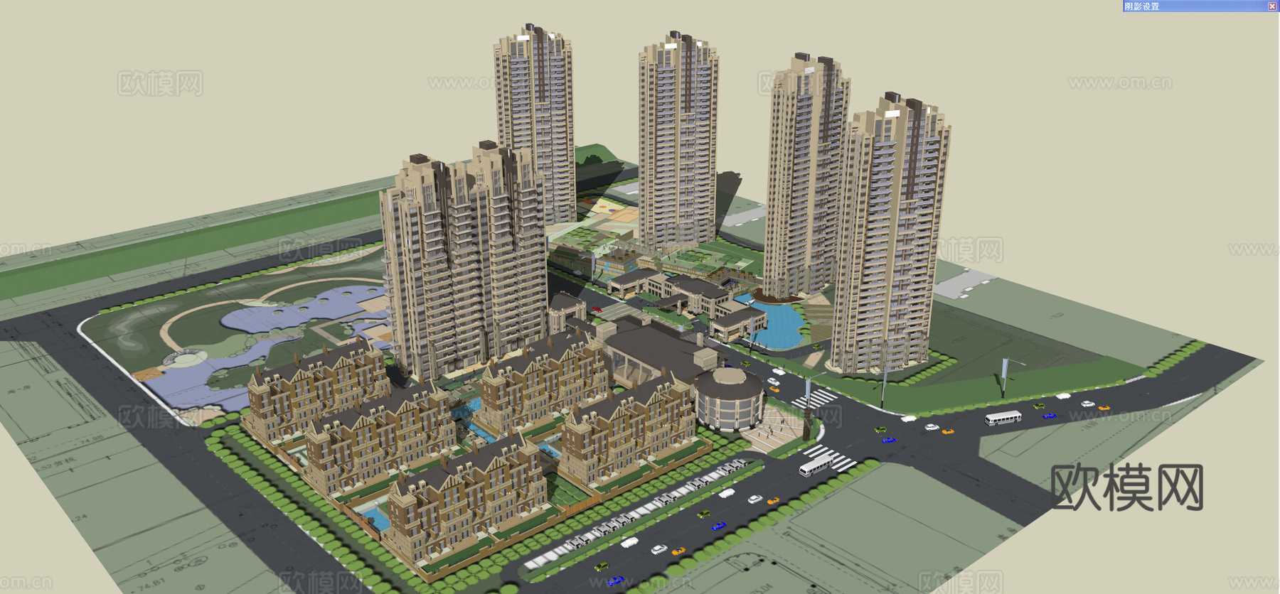 中华大街新古典小区+英式洋房su模型