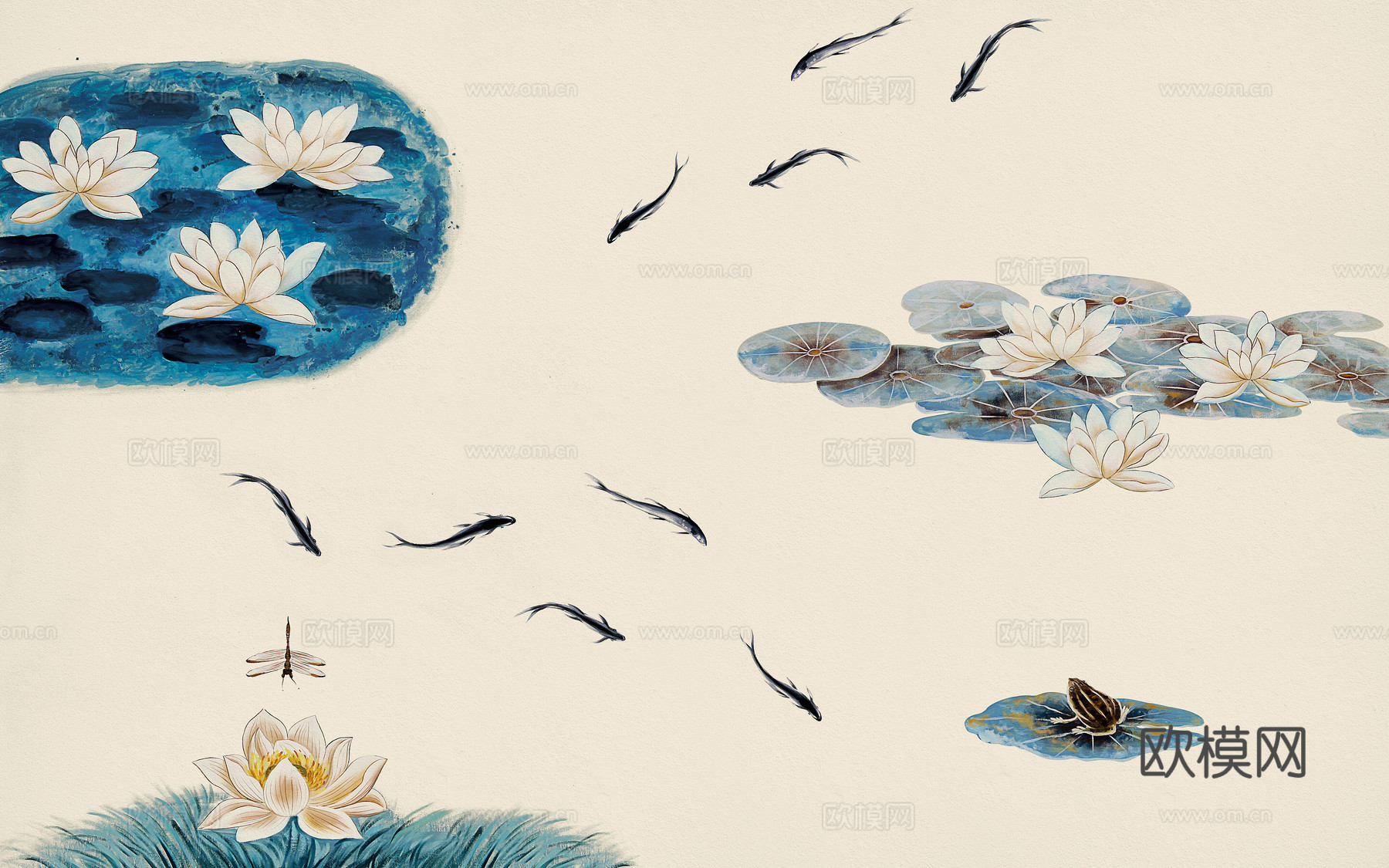 新中式花鸟壁纸壁画