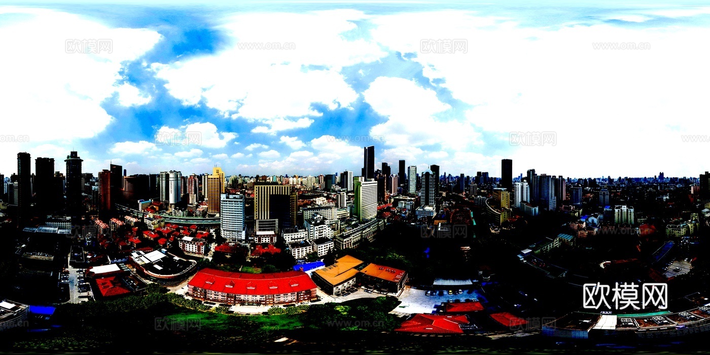 城市外景天空HDR全景贴图