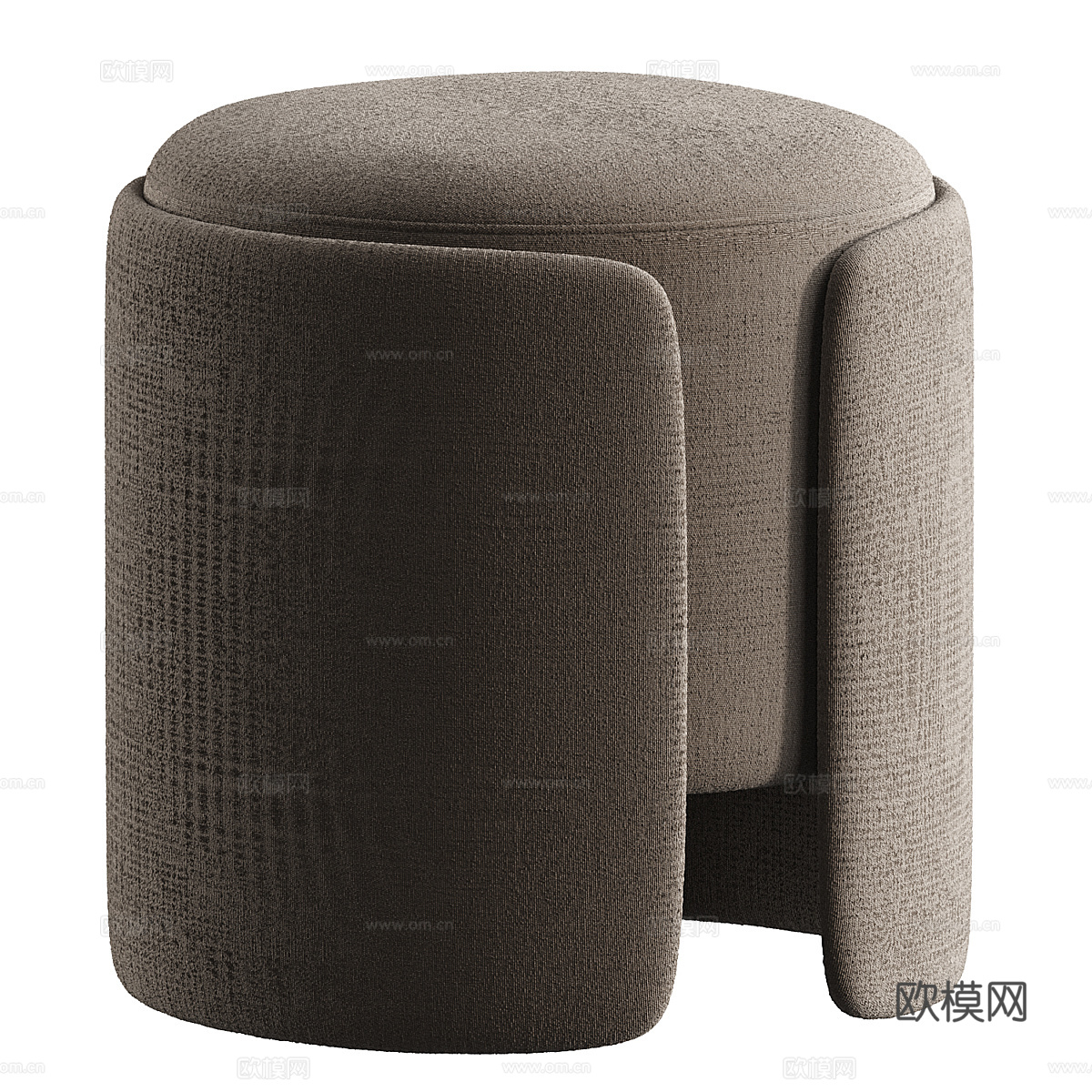 现代奶油风布艺圆凳3d模型