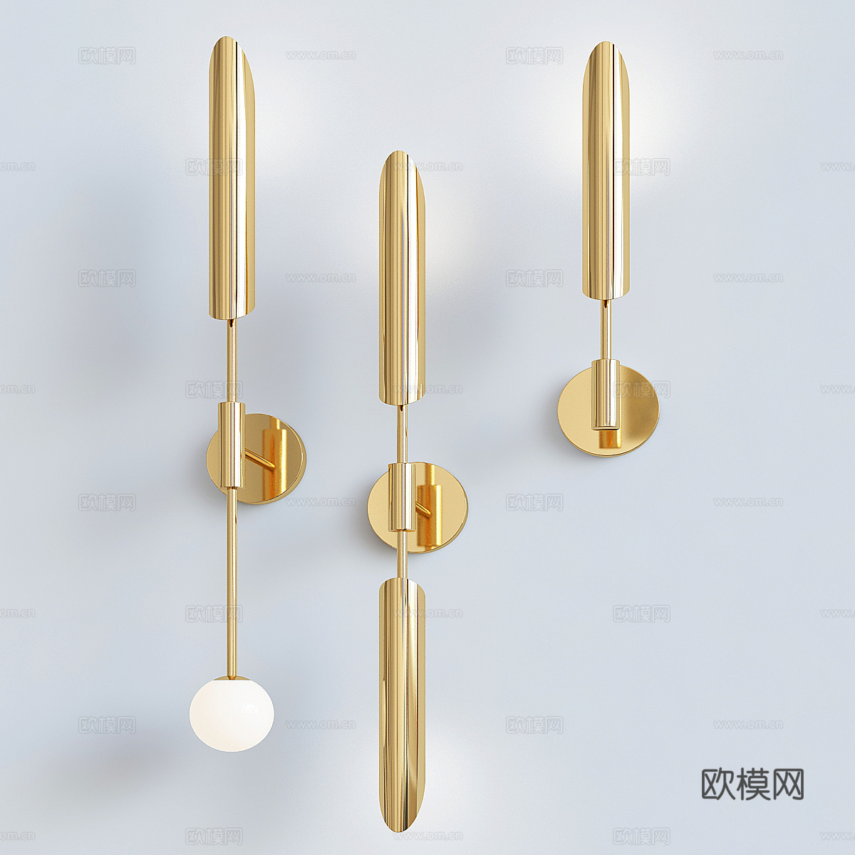 现代轻奢金属壁灯3d模型